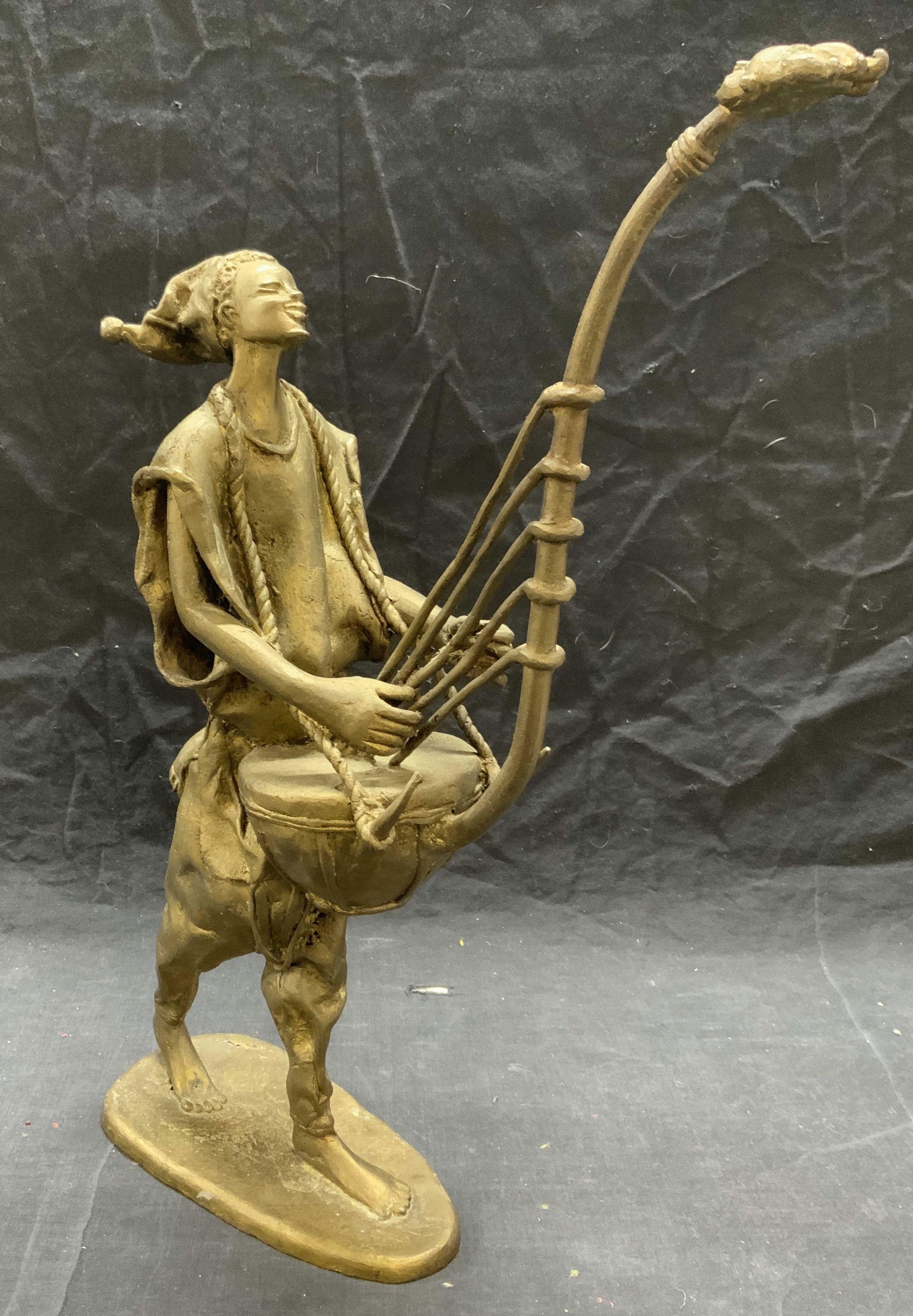 DERME MOROU Signed African Bronze Figure France (1 of 8)