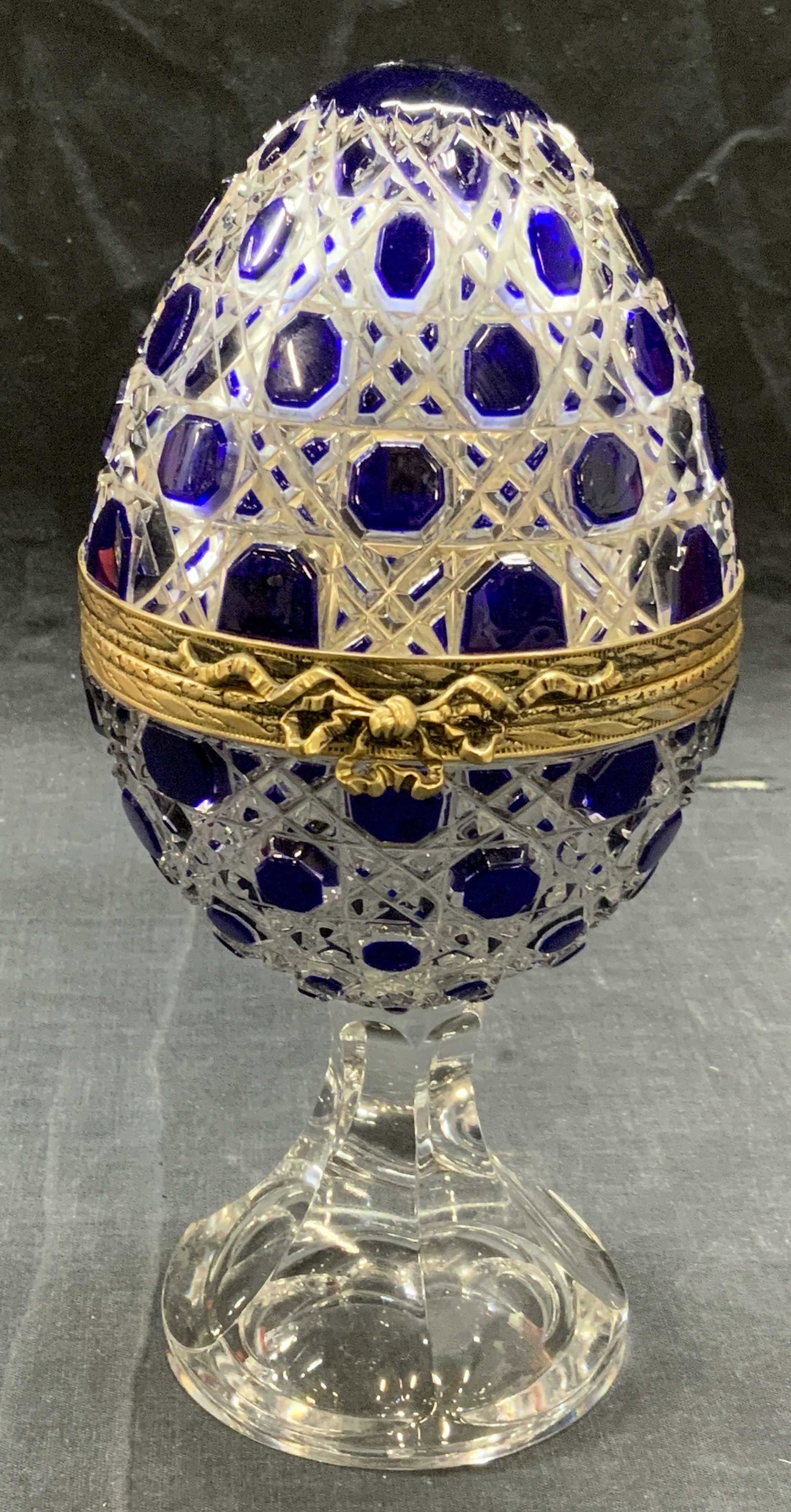 FABERGE No 279 Crystal Egg Caviar Server (1 of 8)