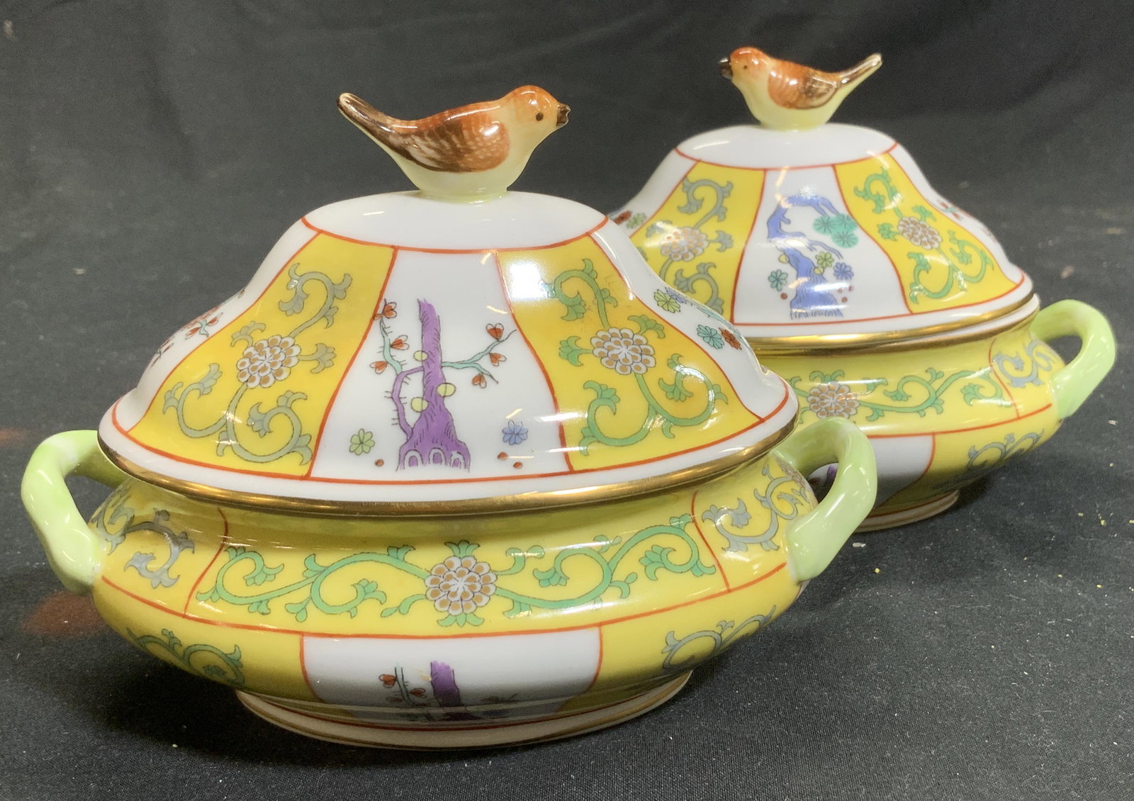 Pair Herend Yellow Dynasty Siang Jaune Tureens (1 of 7)