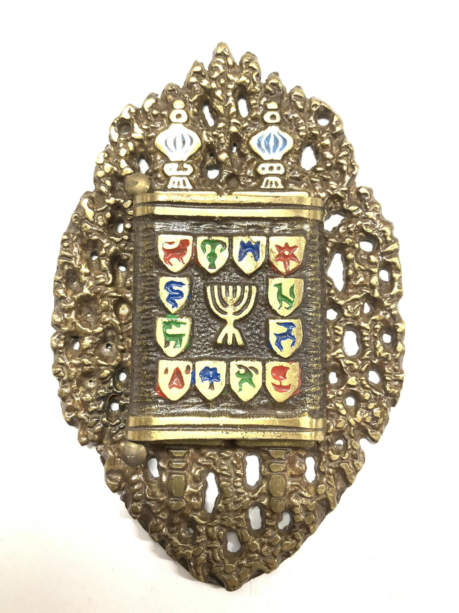 CHEN Hanukkah Brass Wall Display, Israel (1 of 8)