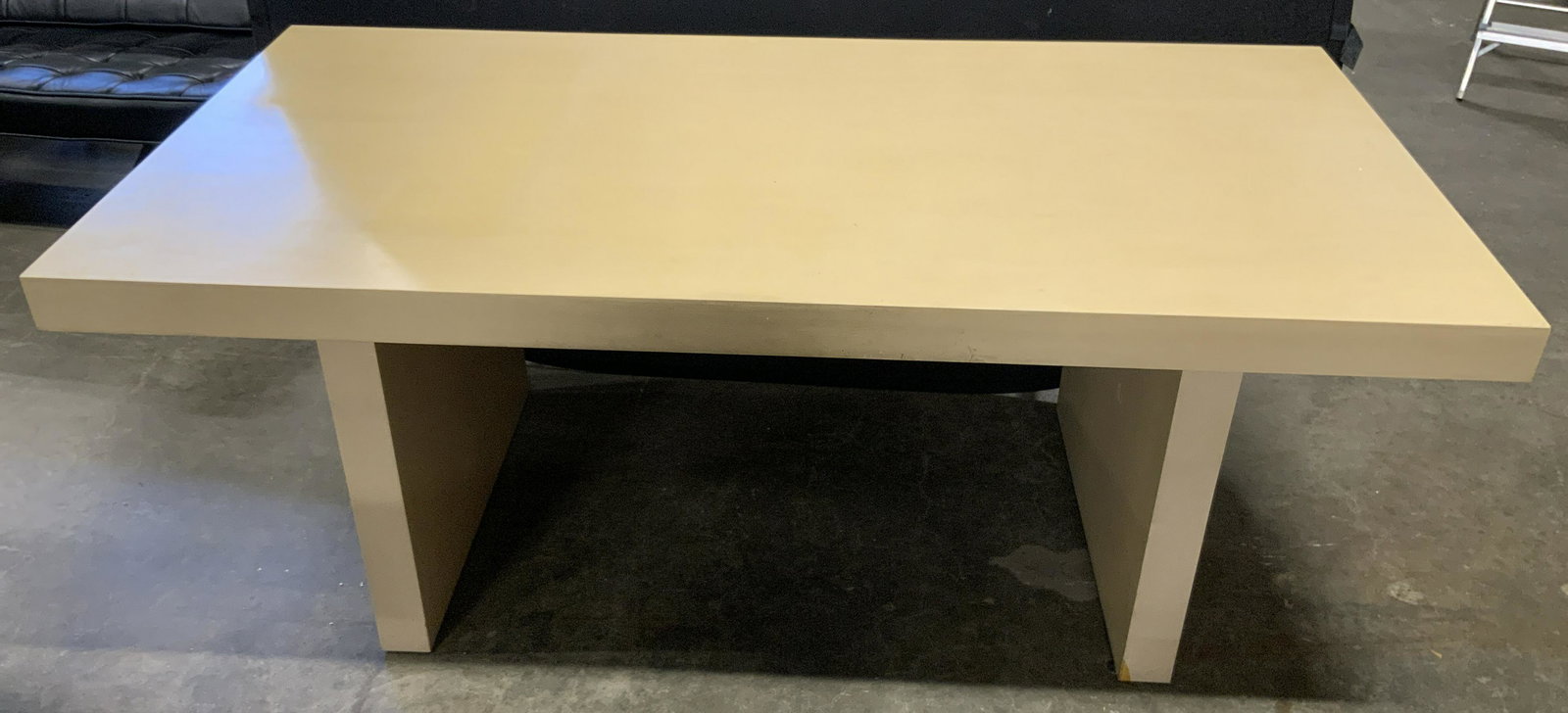 Modern Veneer Dining Room Table Tan (1 of 8)