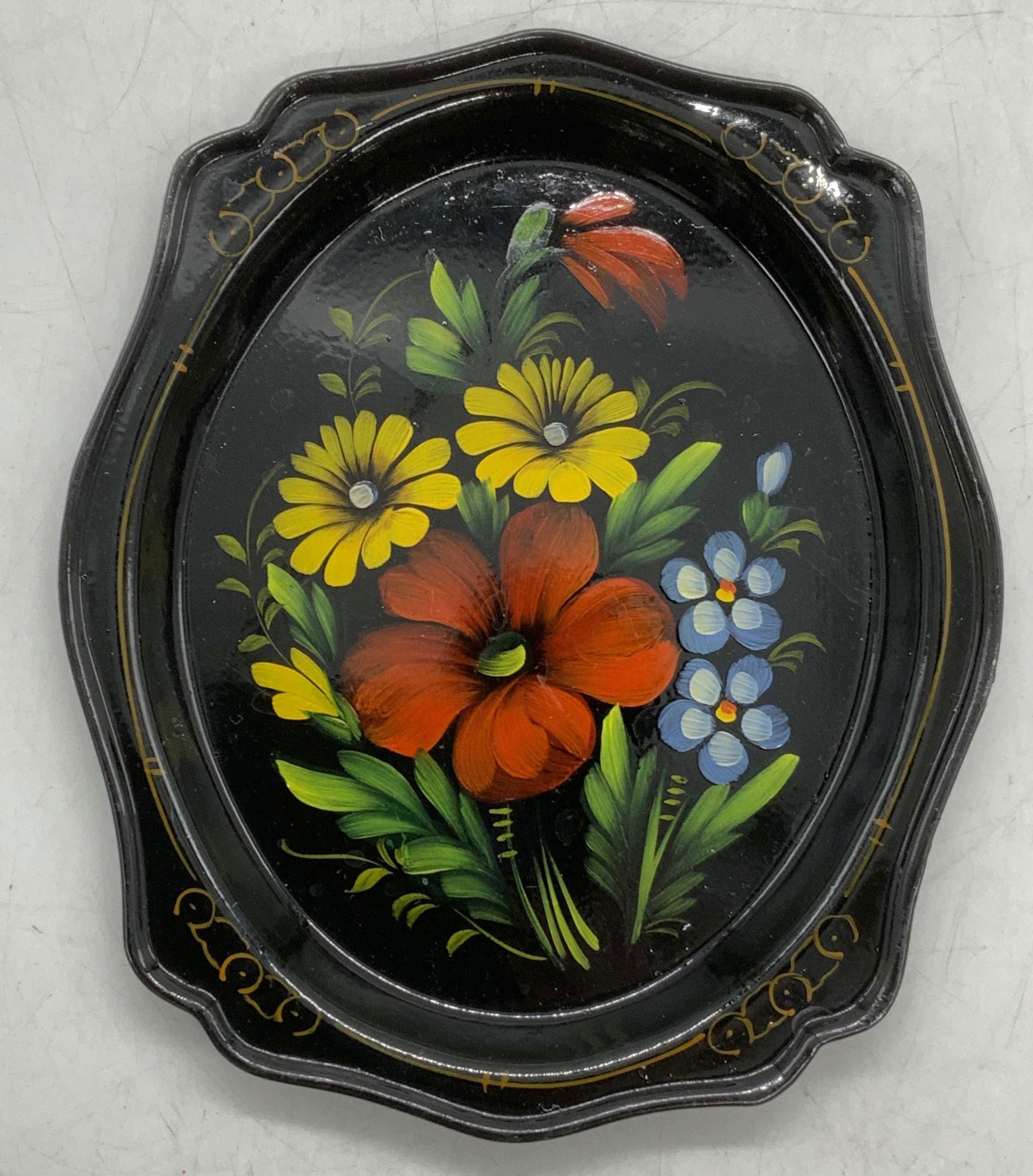 Vintage Russian Floral Toleware Tray (1 of 6)