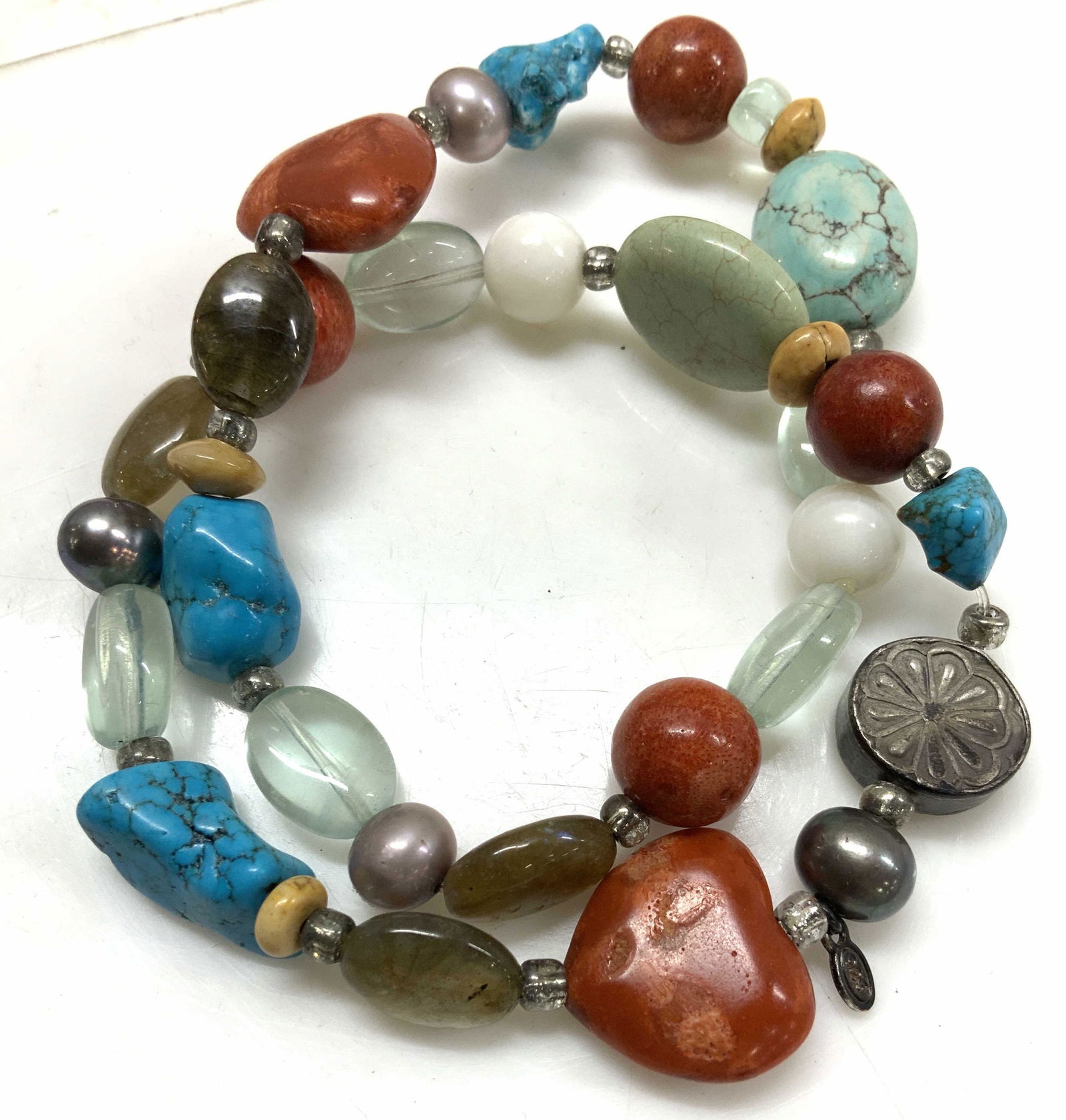 Payton Bird Turquoise & Sterling Beaded Bracelet (1 of 7)