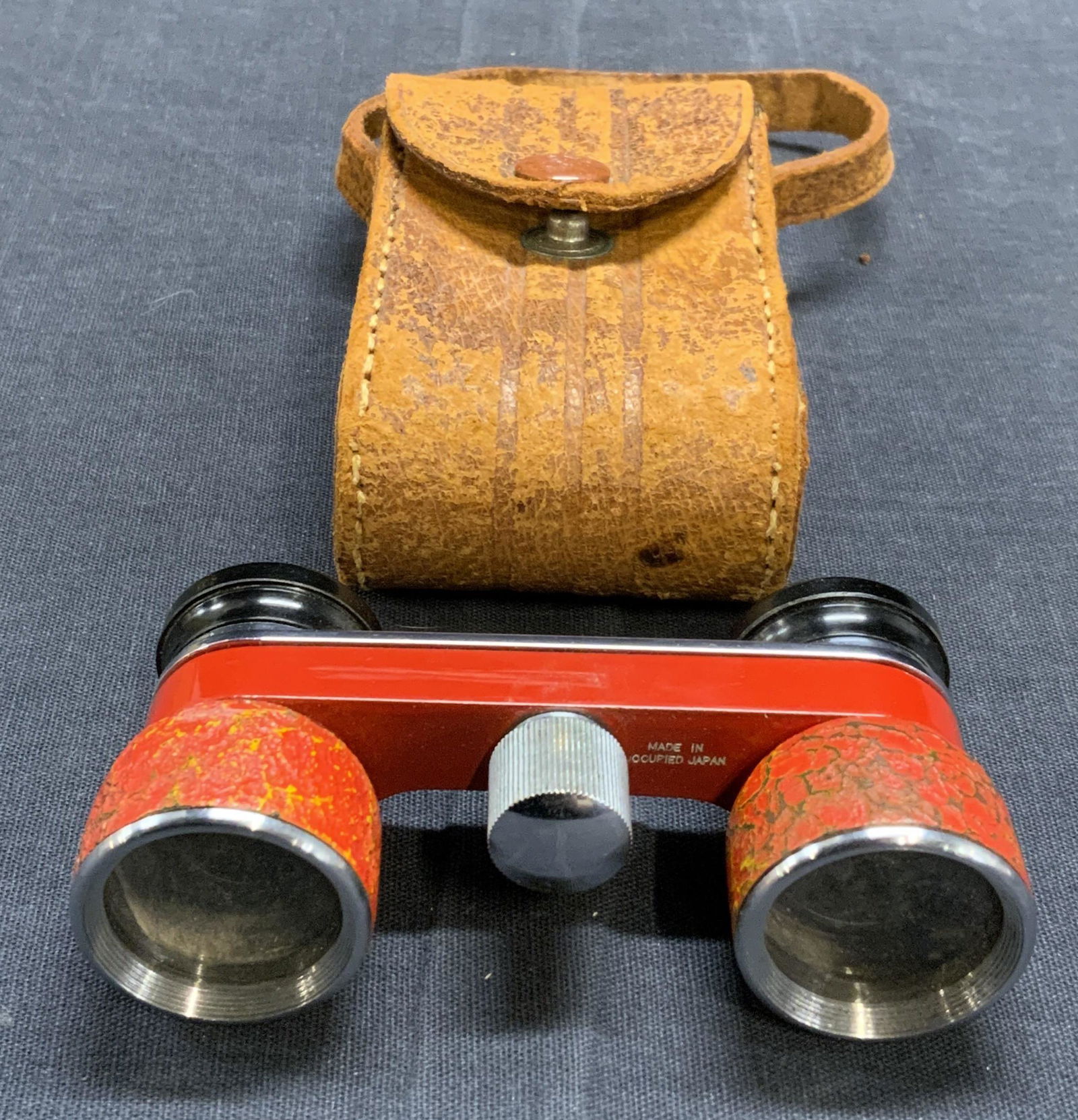 Vintage MUTUAL Red Binoculars & Case Japan (1 of 7)