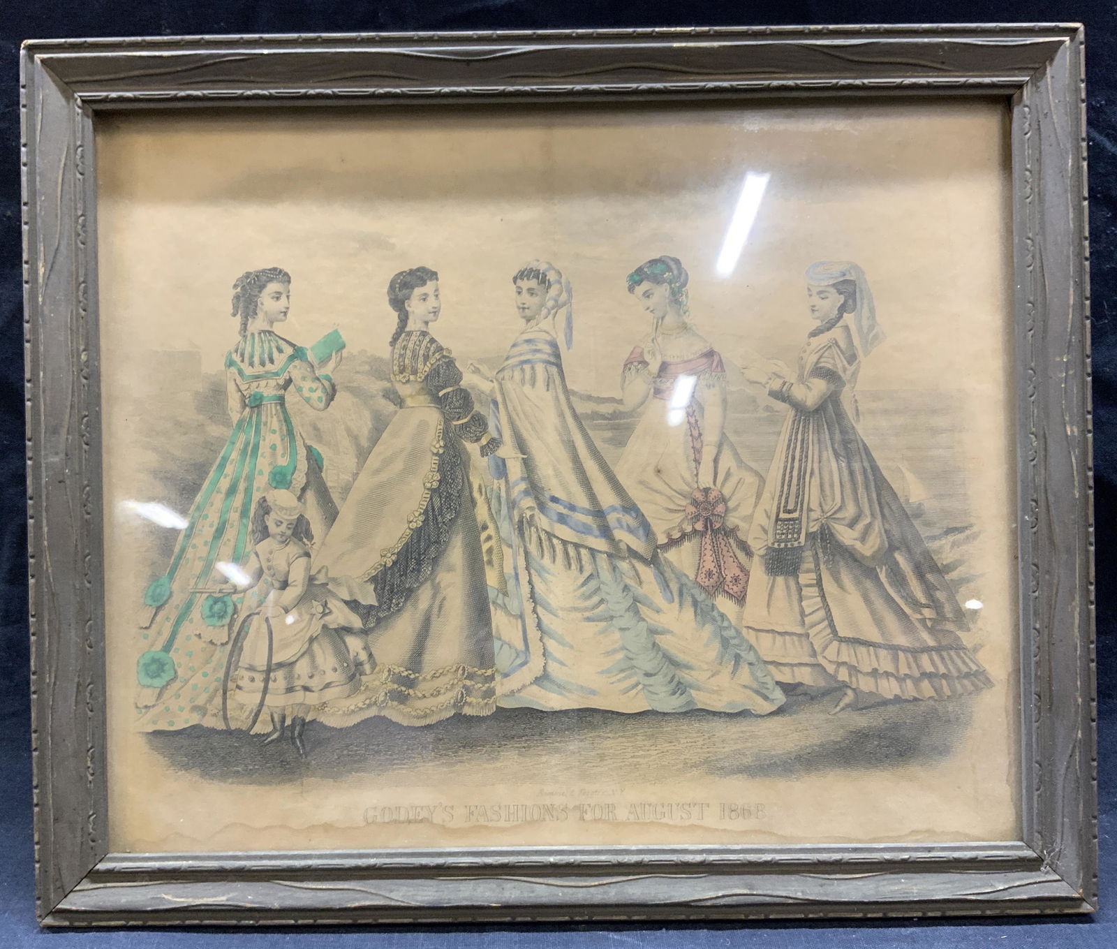 Antique Godeys Fashions 1868 Engraving (1 of 6)