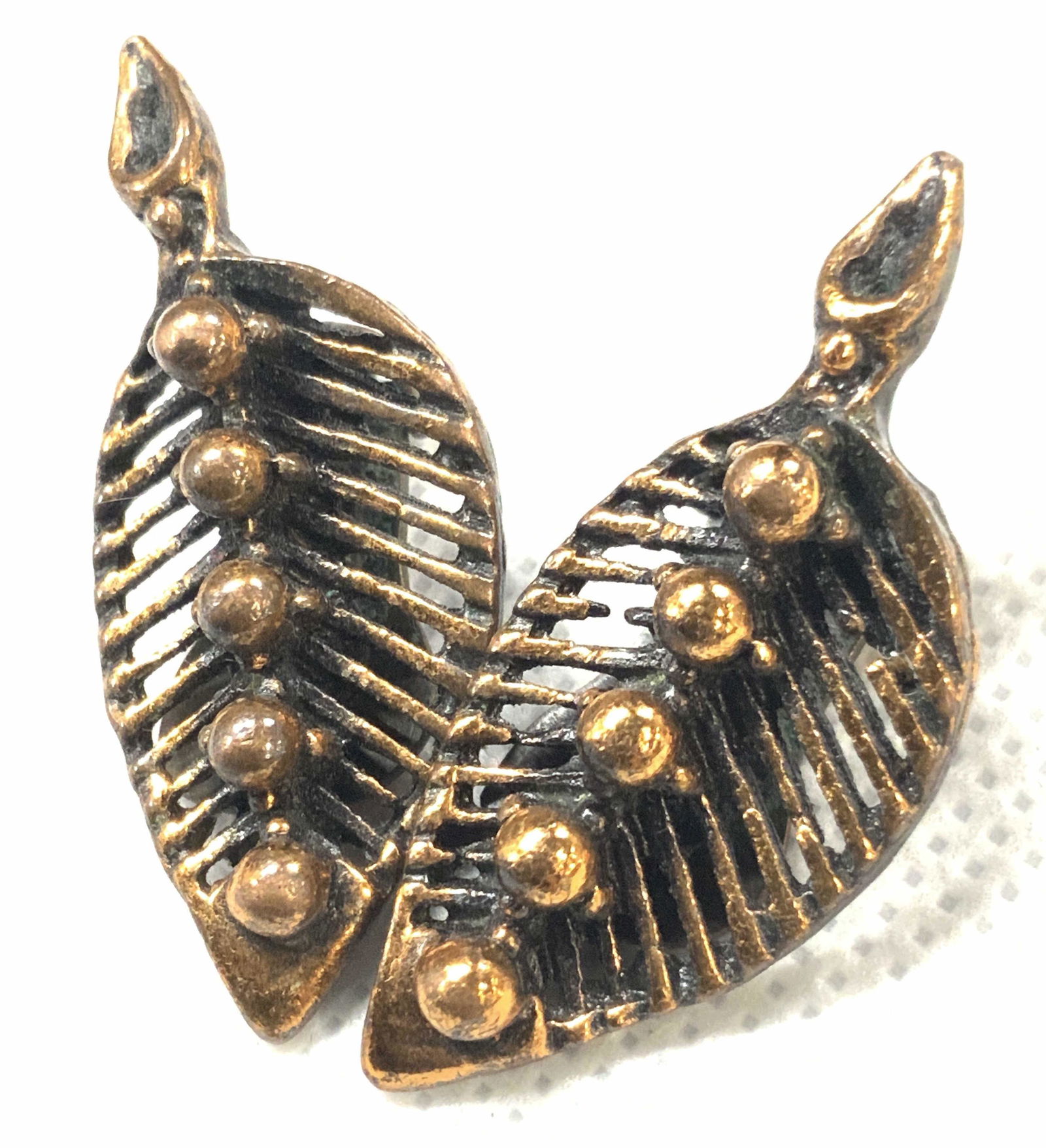 Vintage Copper Leaf Clip On Earrings (1 of 8)