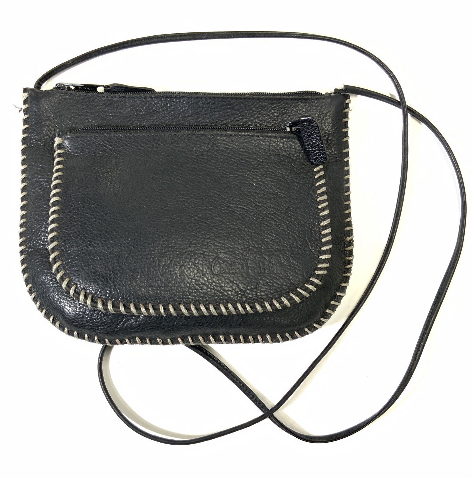 Black CARLOS FALCHI Leather Shoulder Bag (1 of 9)