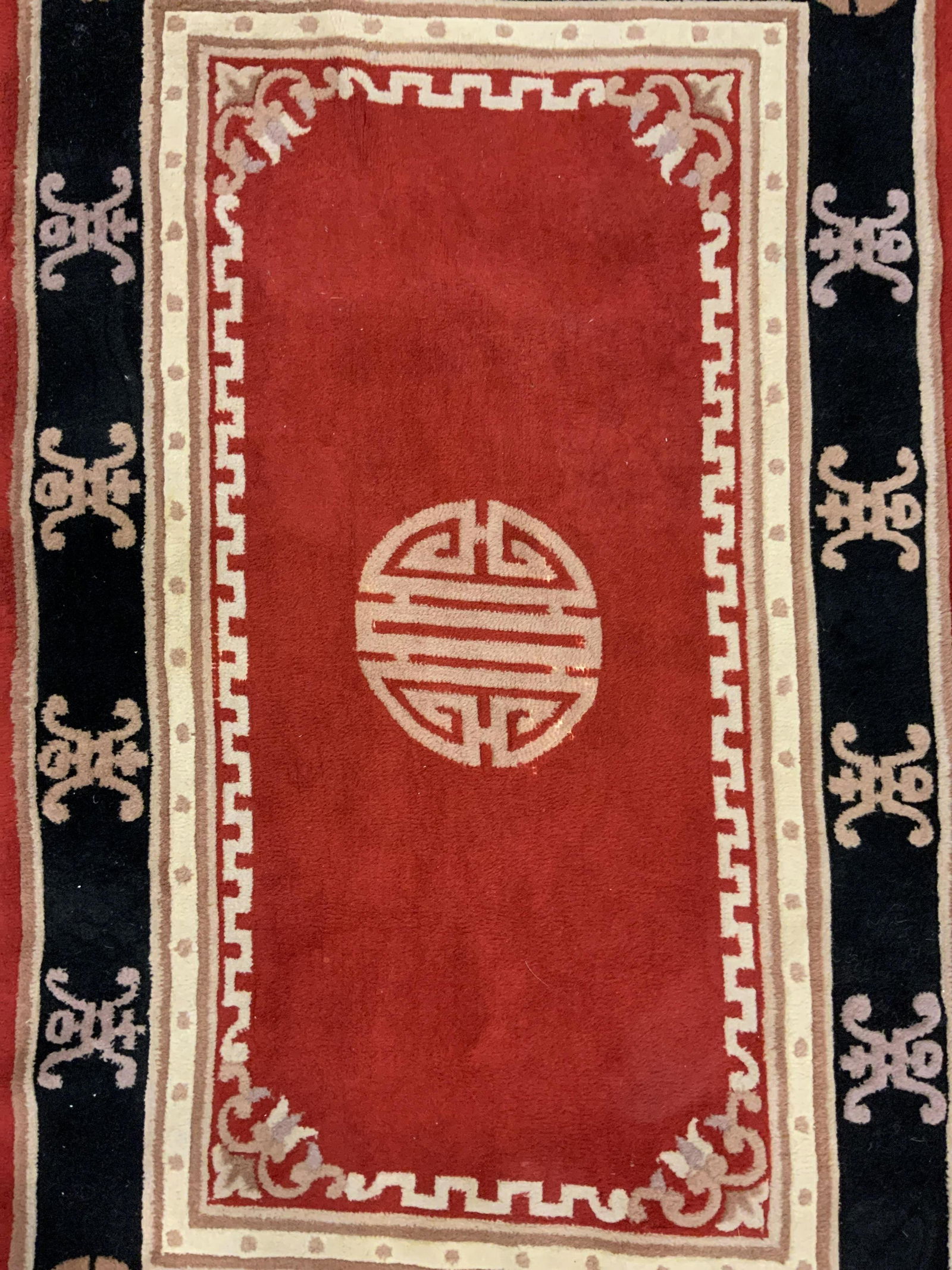 Vintage Chinese Art Deco Fringed Wool Rug (1 of 8)