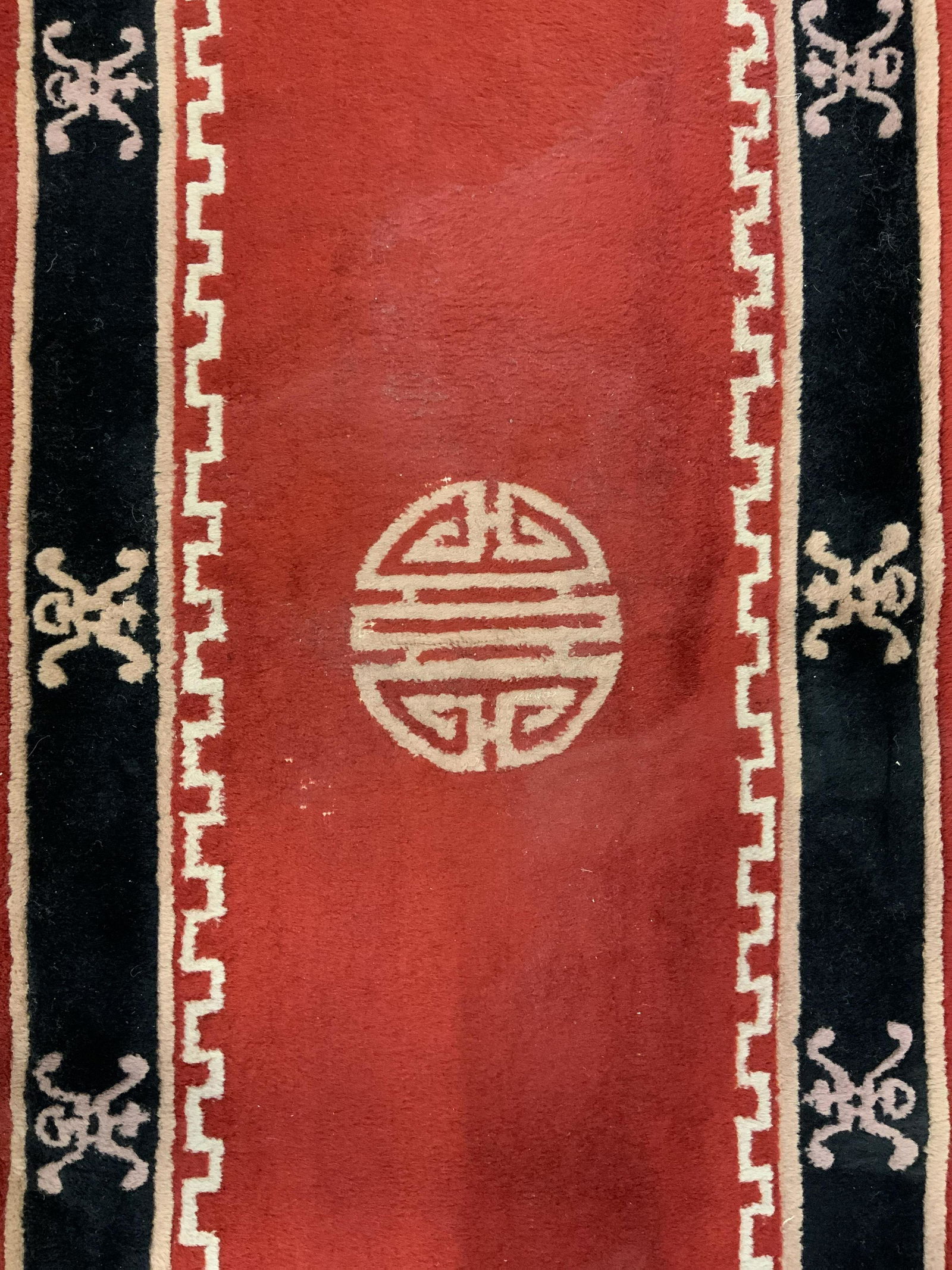 Vintage Chinese Art Deco Fringed Wool Runner (1 of 7)