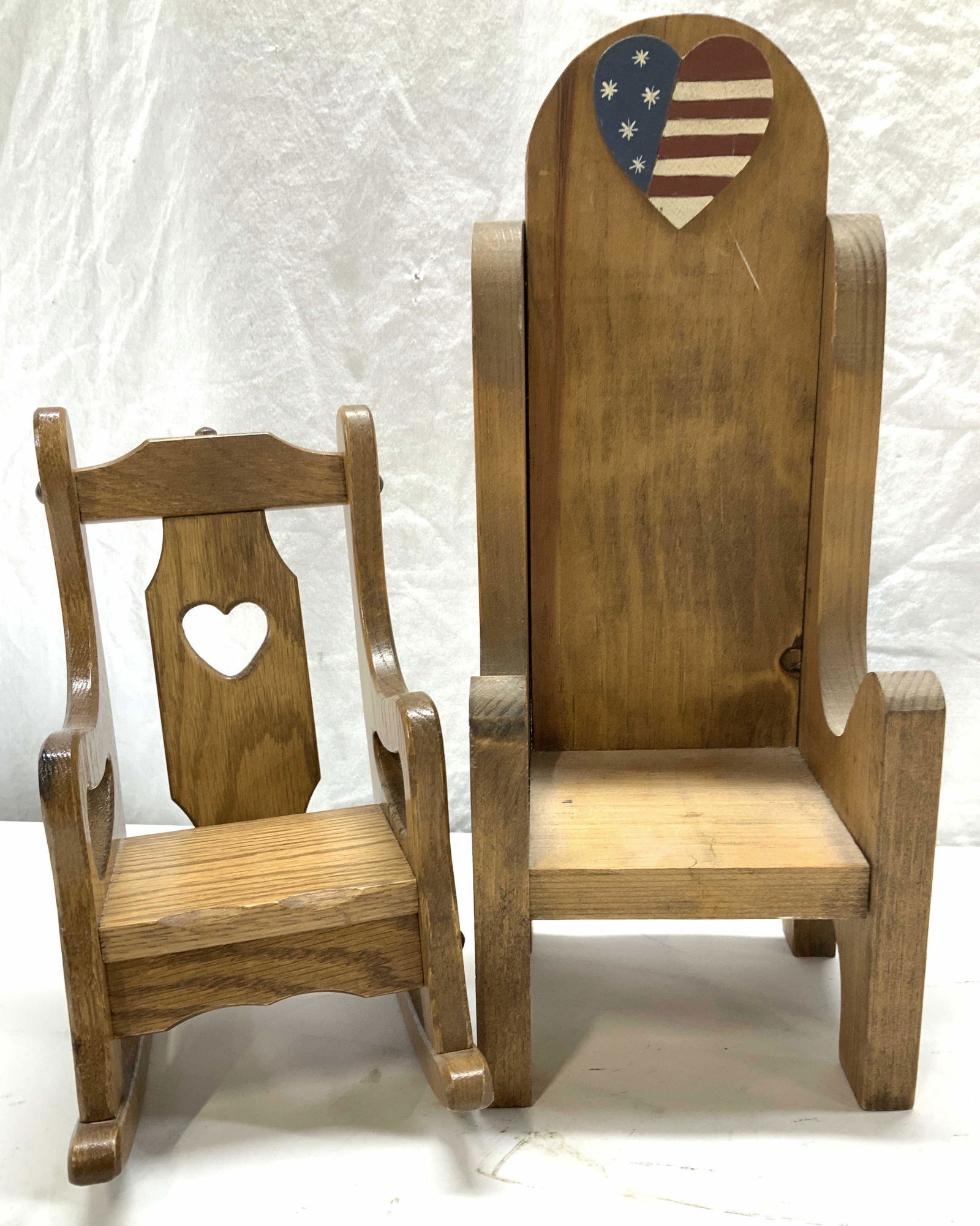 Lot 2 Hand Crafted Country Doll Chairs (1 of 6)