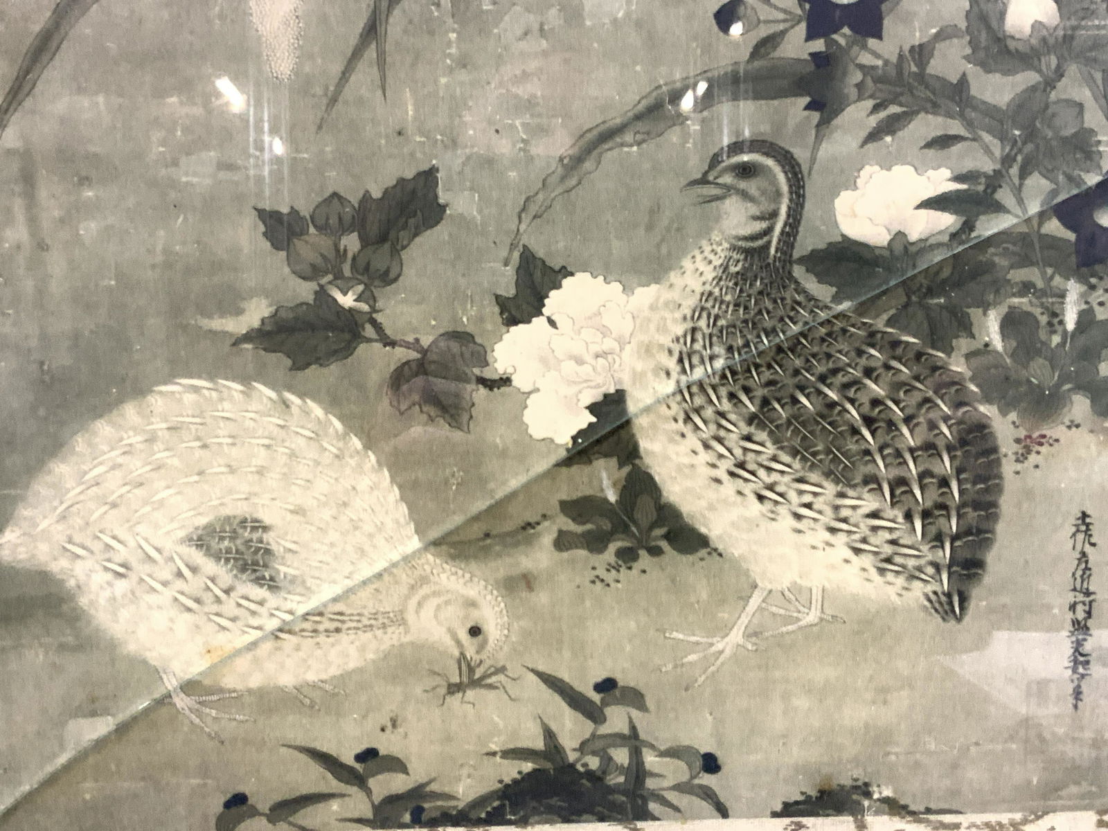 Asian Style Quail Framed Litho (1 of 10)