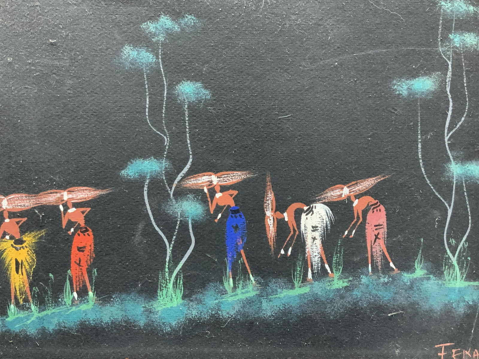 Signed FEKAIN African Tribal Painting (1 of 8)