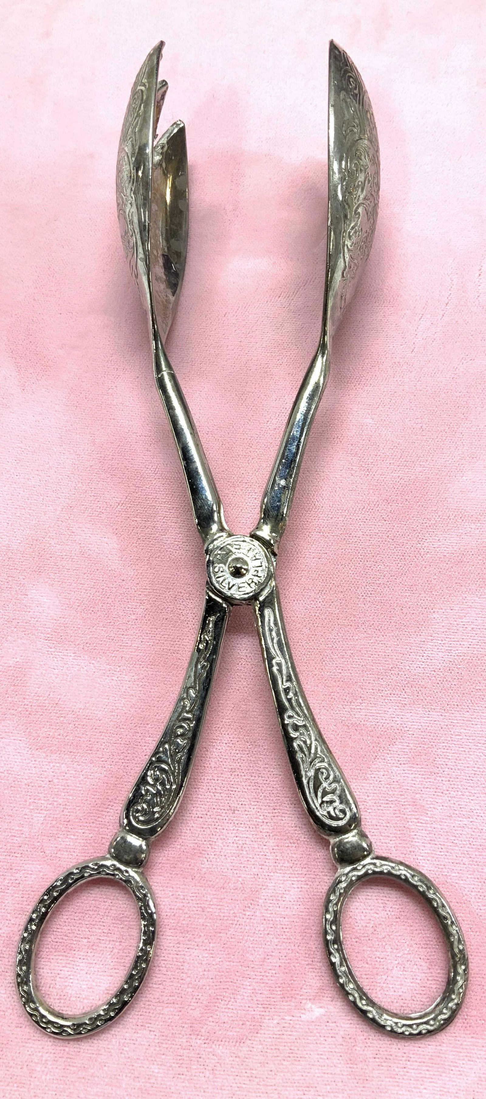 Silver Plate Chased Tongs (1 of 6)