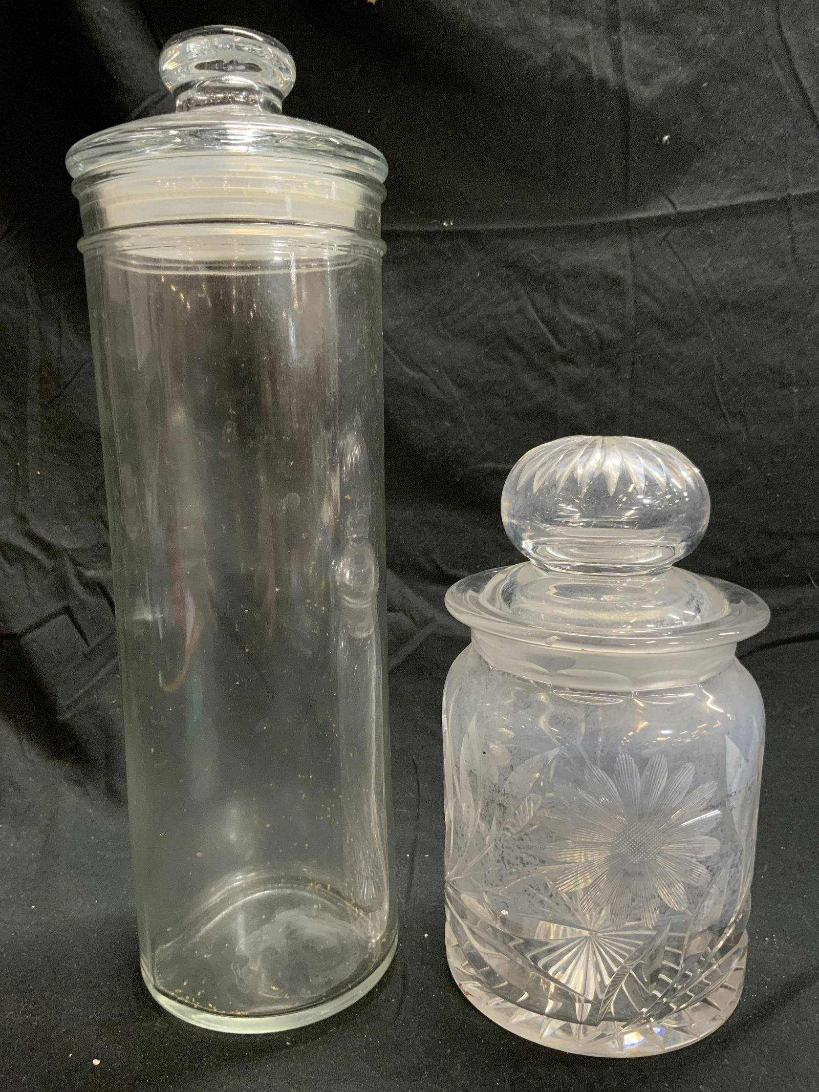 Lot 2 Glass & Crystal Lidded Vessels (1 of 6)