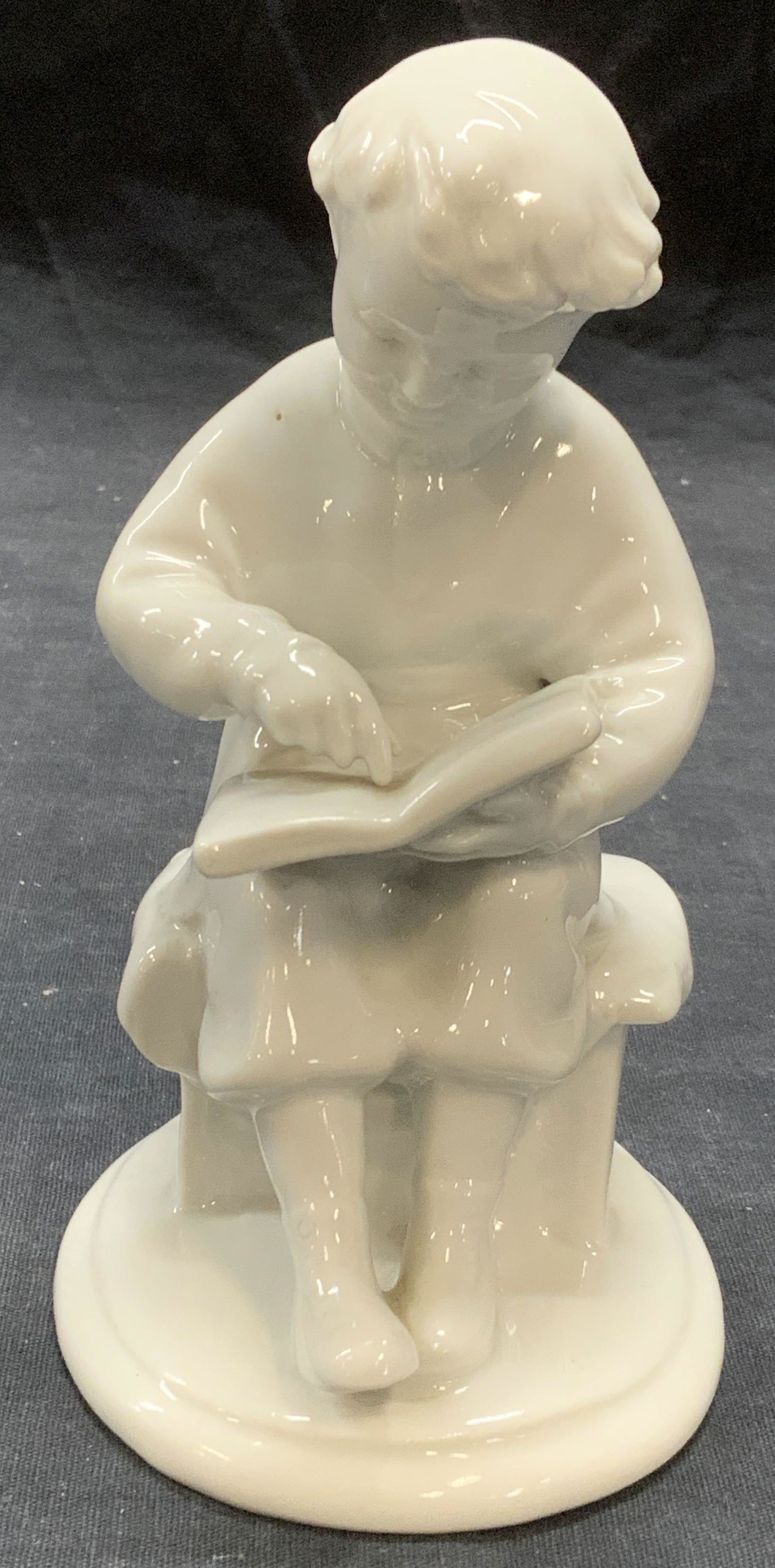 Vtg Soviet Boy Reading Porcelain Figurine (1 of 6)