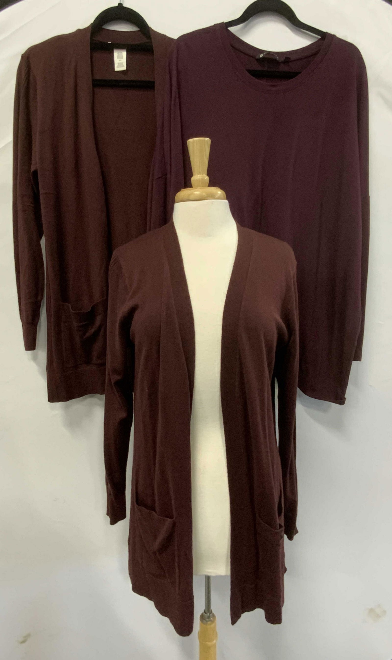 Lot 3 MATTY M & ATHLETA Purple Top & Cardigans (1 of 9)