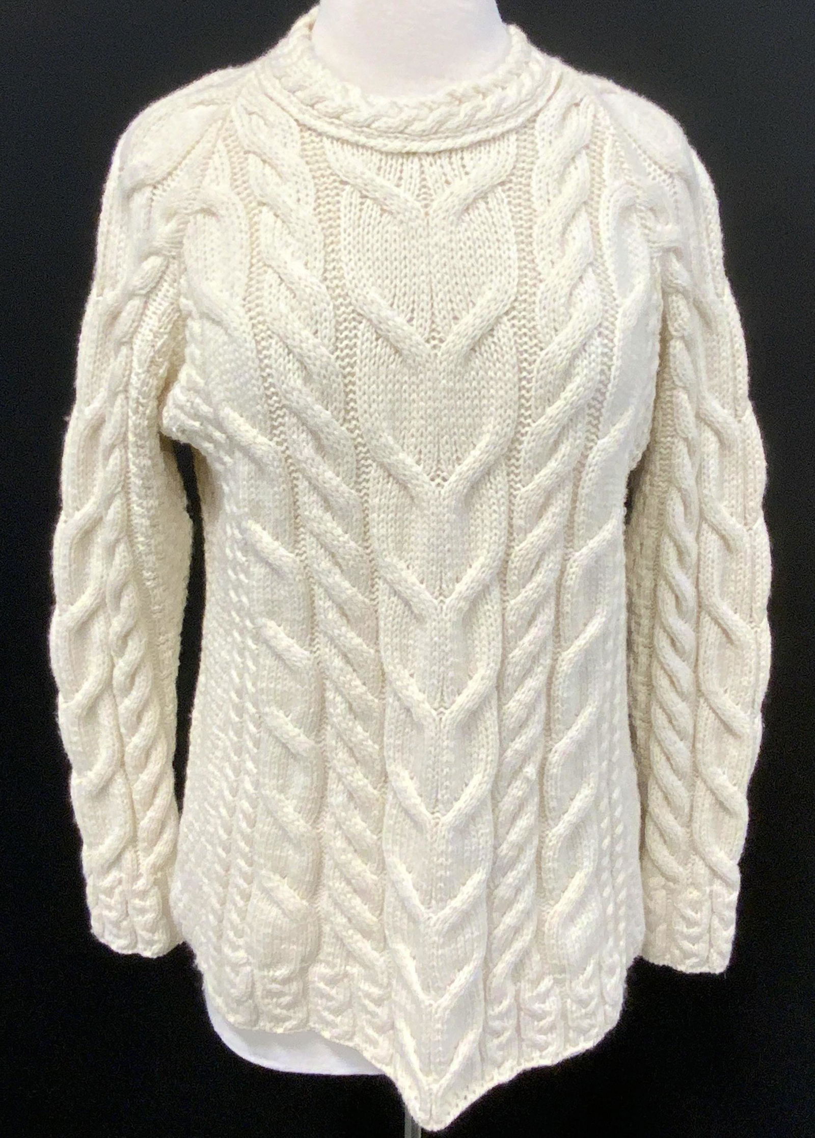 ARAN SWEATER MARKET White Merino Wool Sweater (1 of 6)