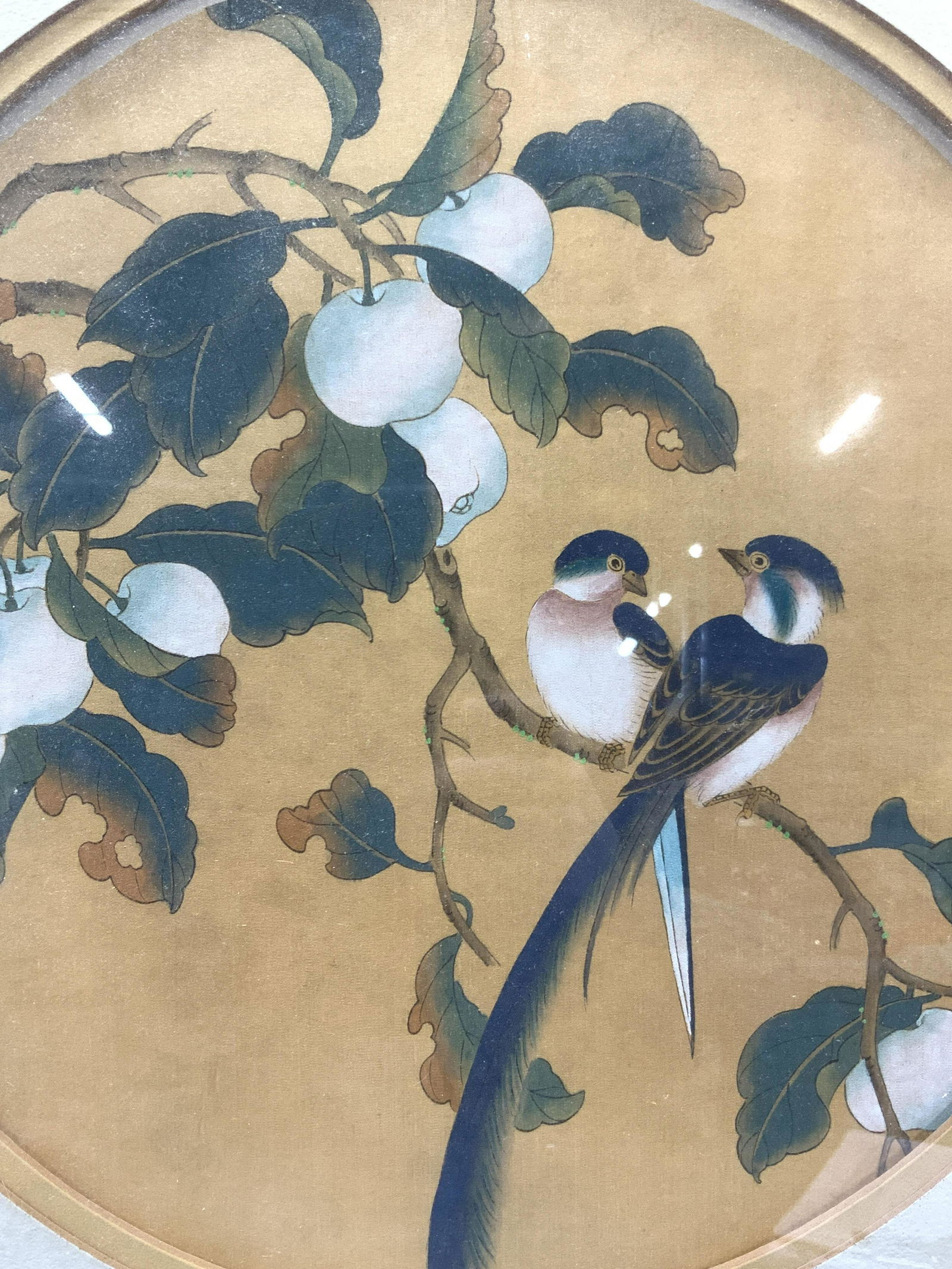 Peter Chan Signed Asian Style Bird Silk Painting (1 of 11)