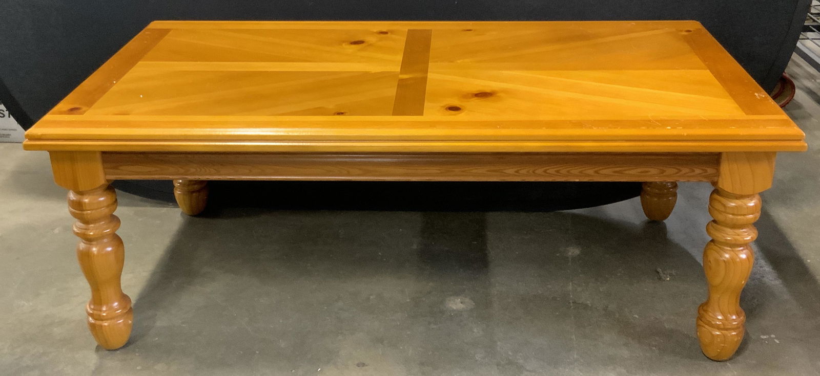 Light Wood Carved Leg Coffee Table (1 of 10)