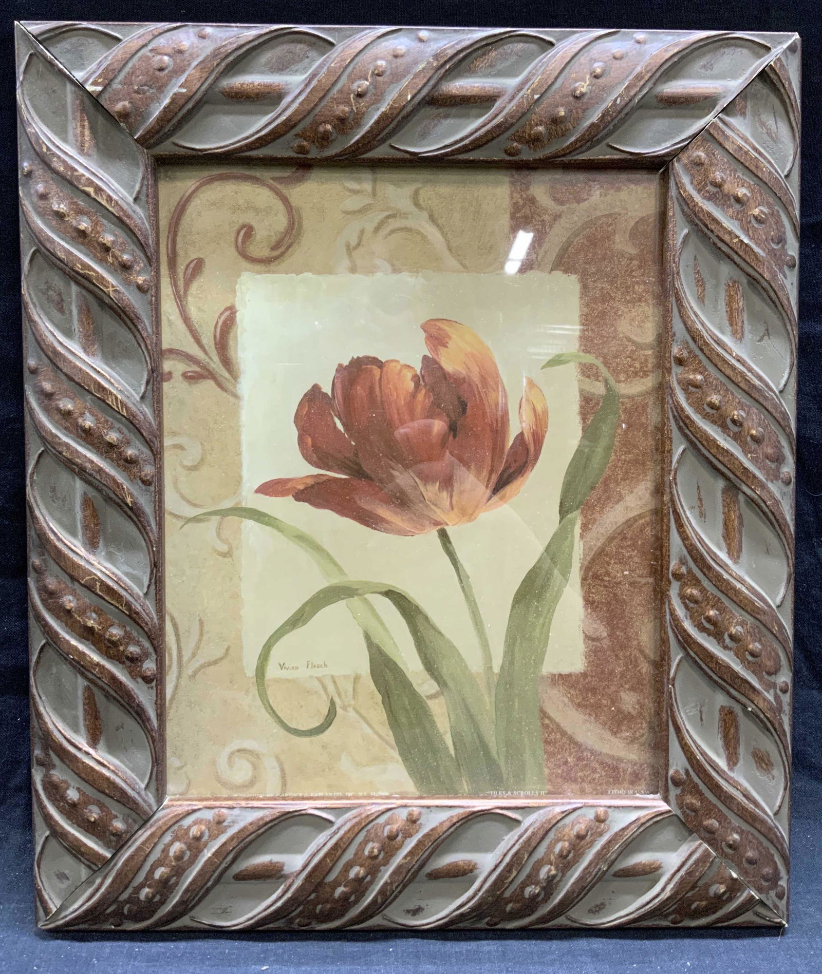 Framed VIVIAN FLASCH Tulip Lithograph (1 of 7)