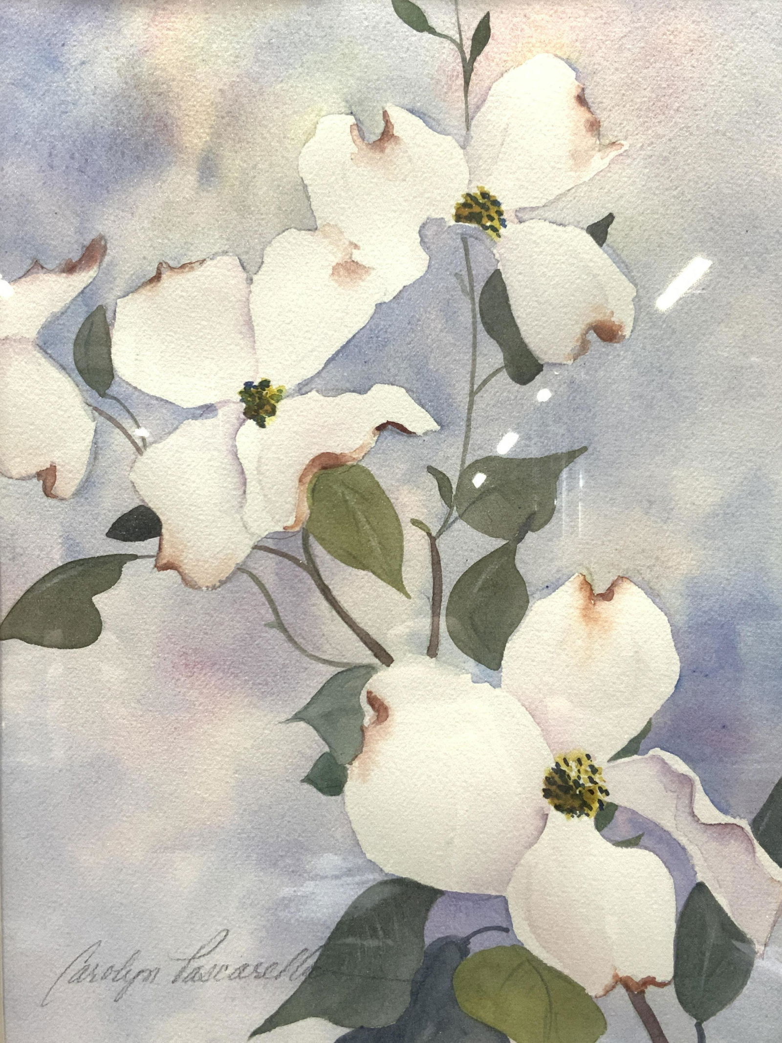 CAROLYN PASCARELLA Signed Watercolor Flowers (1 of 8)