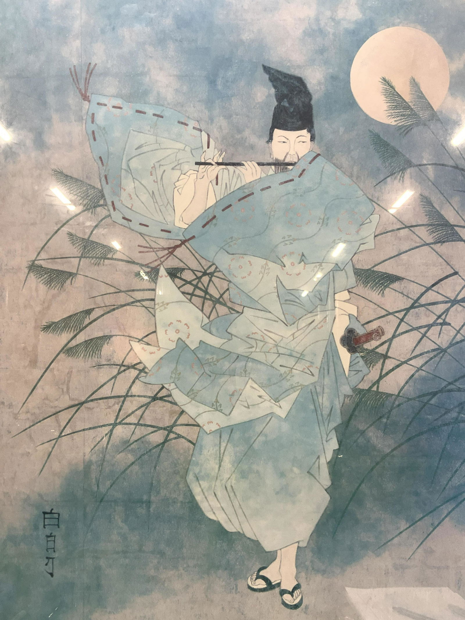 Japanese Flute Player Framed Litho Charles Jones (1 of 11)