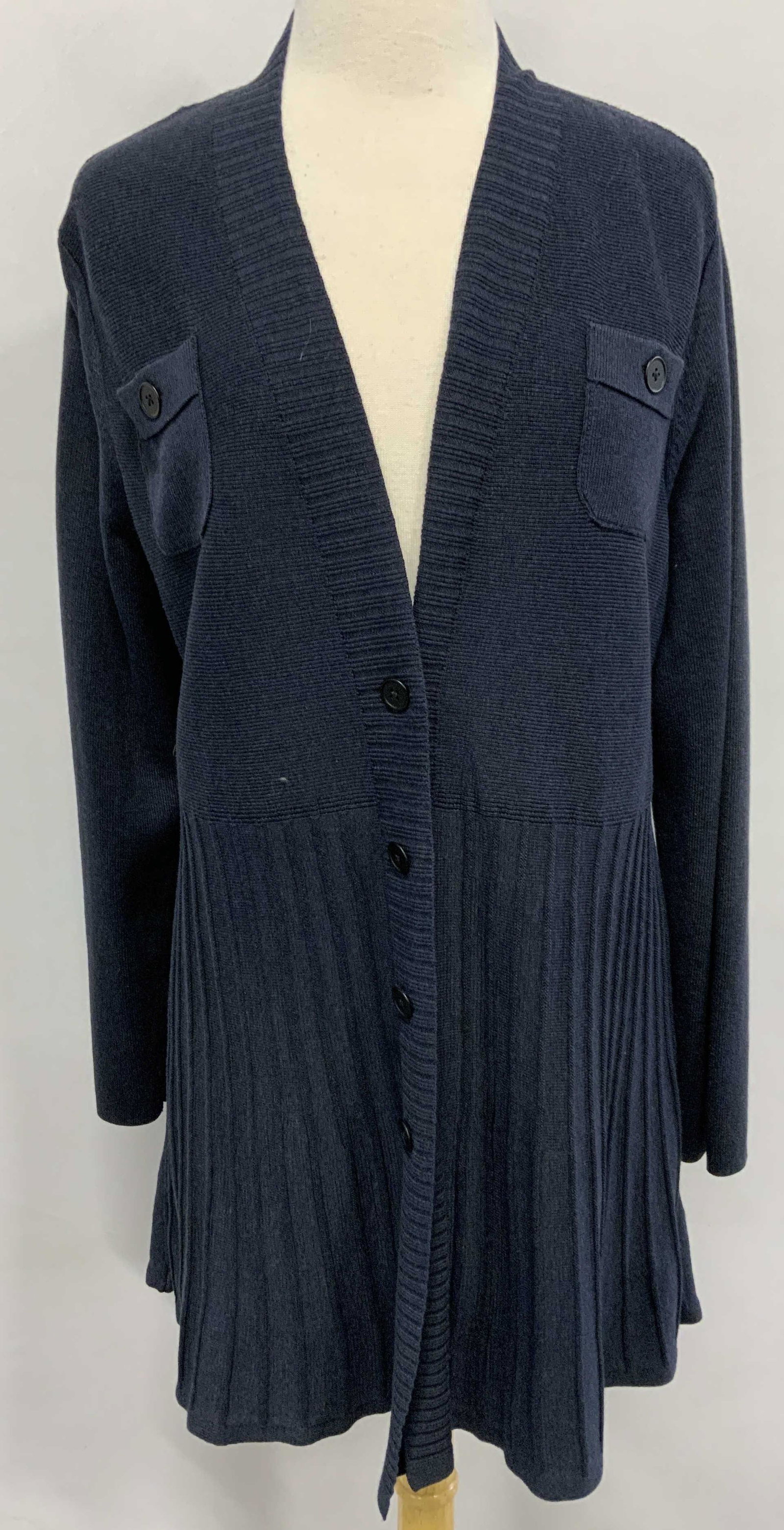NIC & ZOE Blue Cotton Blend Cardigan Sweater: Nic & Zoe blue cotton blend cardigan sweater. Size XL. Gently worn. NIC and Zoe, NIC and Zoe sweater, ladies designer sweater, ladies designer cardigan, ladies designer knitwear, ladies designer fashi