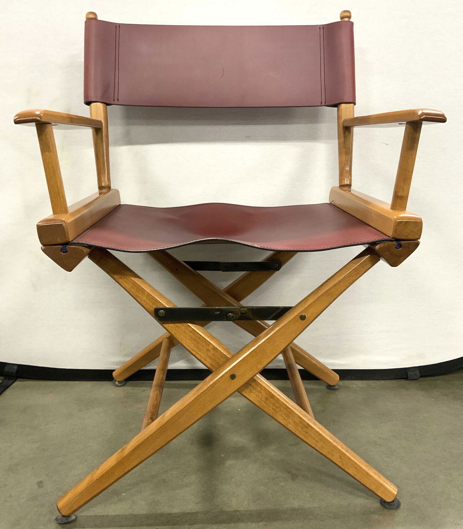 LUDWIG LEATHER Wood & Leather Directors Chair (1 of 9)