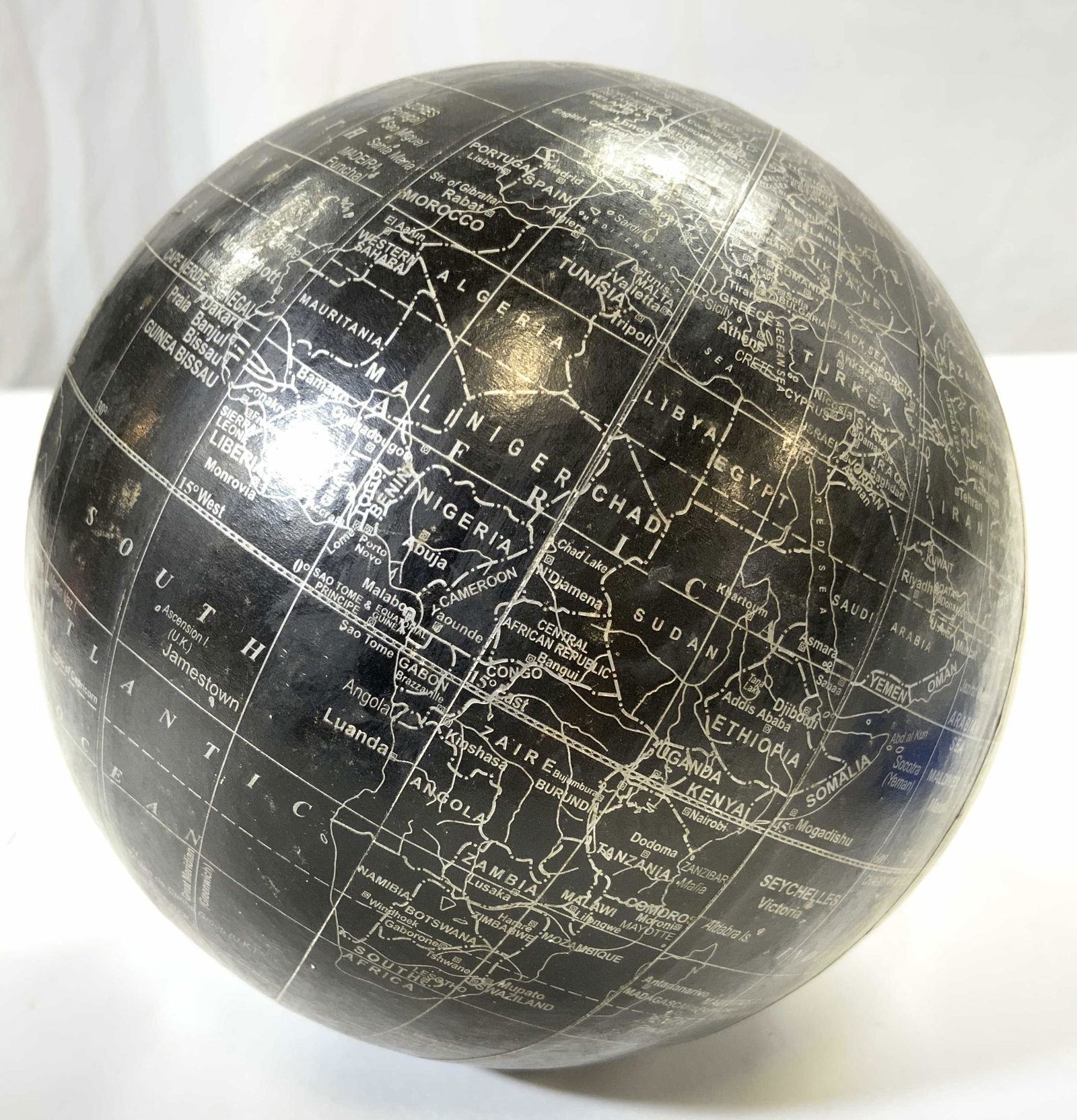Black & Silver Toned Globe Orb (1 of 6)