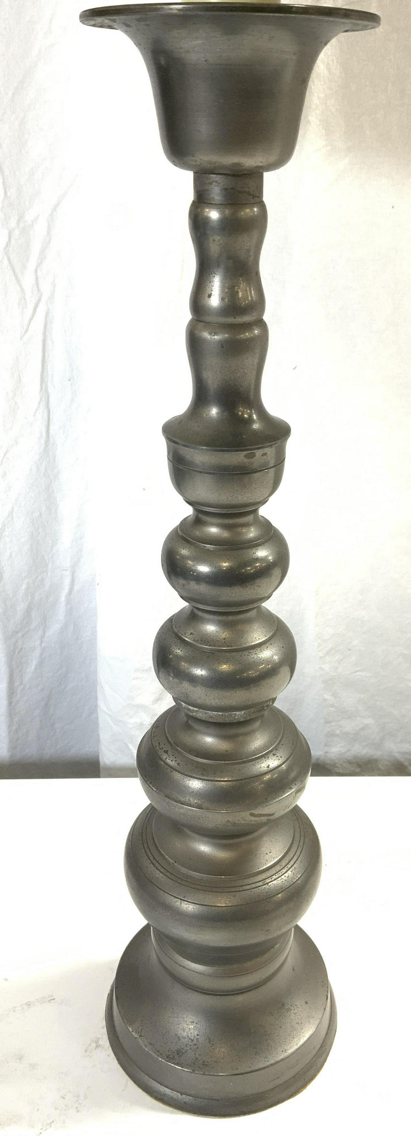 Vintage Pewter Table Lamp W Shade (1 of 6)