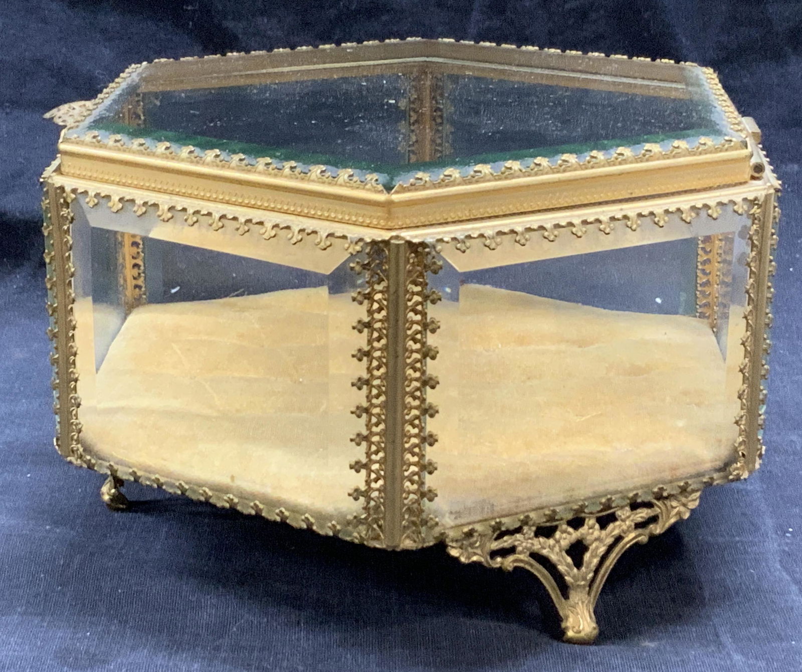 Vintage French Brass Footed Dresser Box (1 of 7)