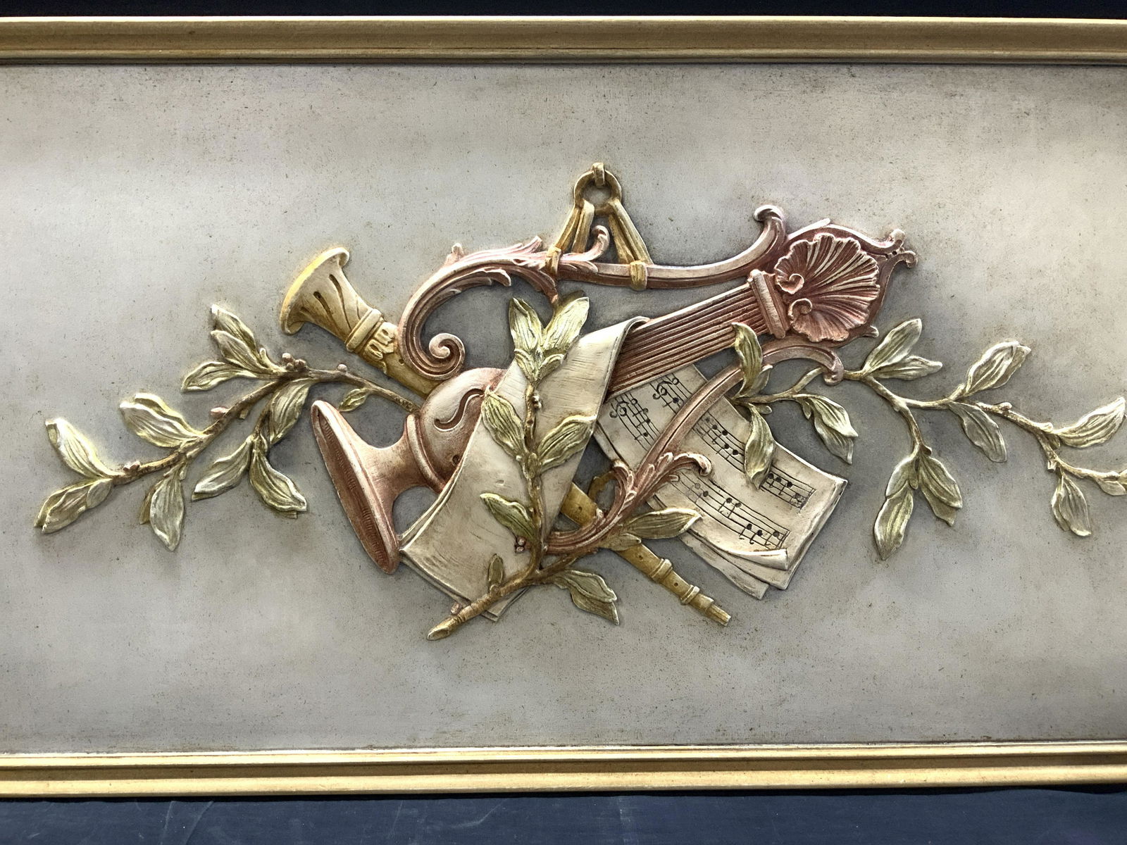 Neo Classical Style Bas Relief Music Plaque (1 of 8)