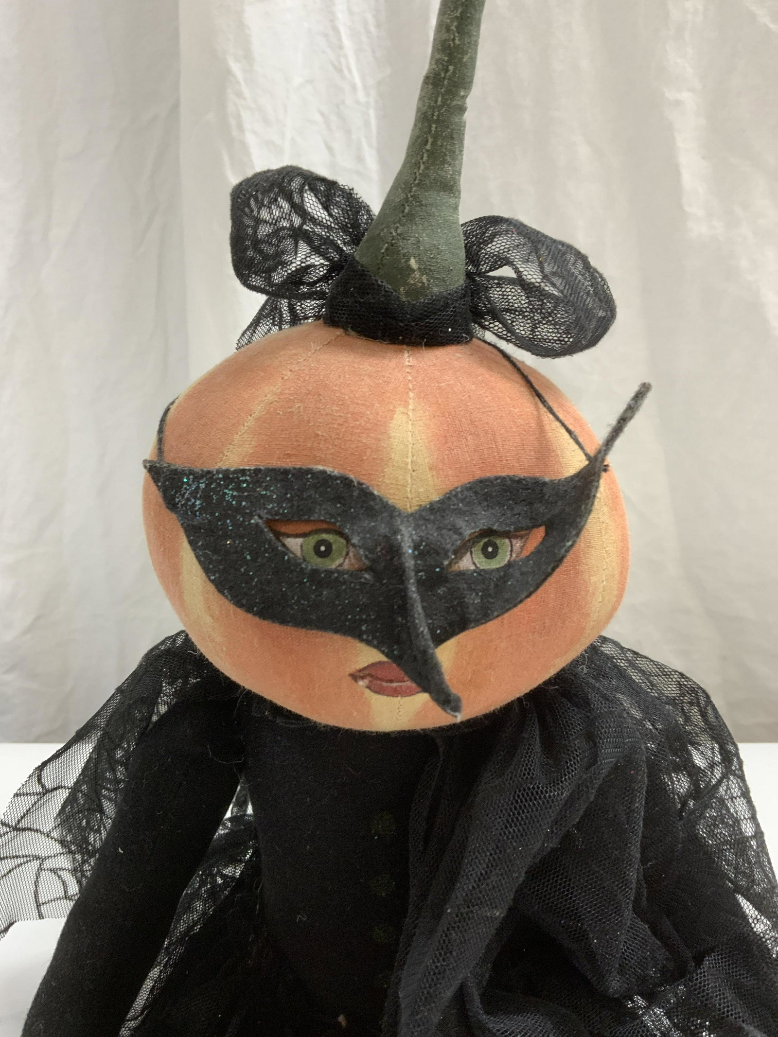 Handcrafted Pumpkin Witch Halloween Doll (1 of 5)