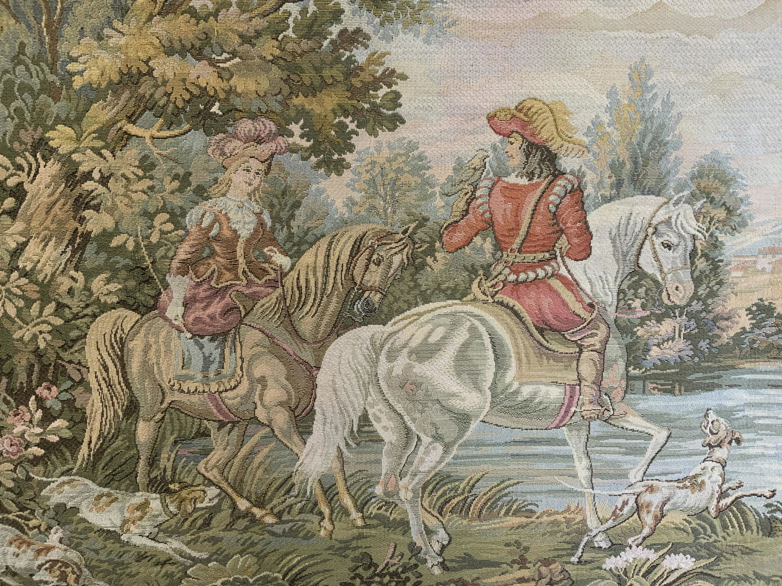 Vintage Woven Figural Horseback Wall Tapestry (1 of 10)