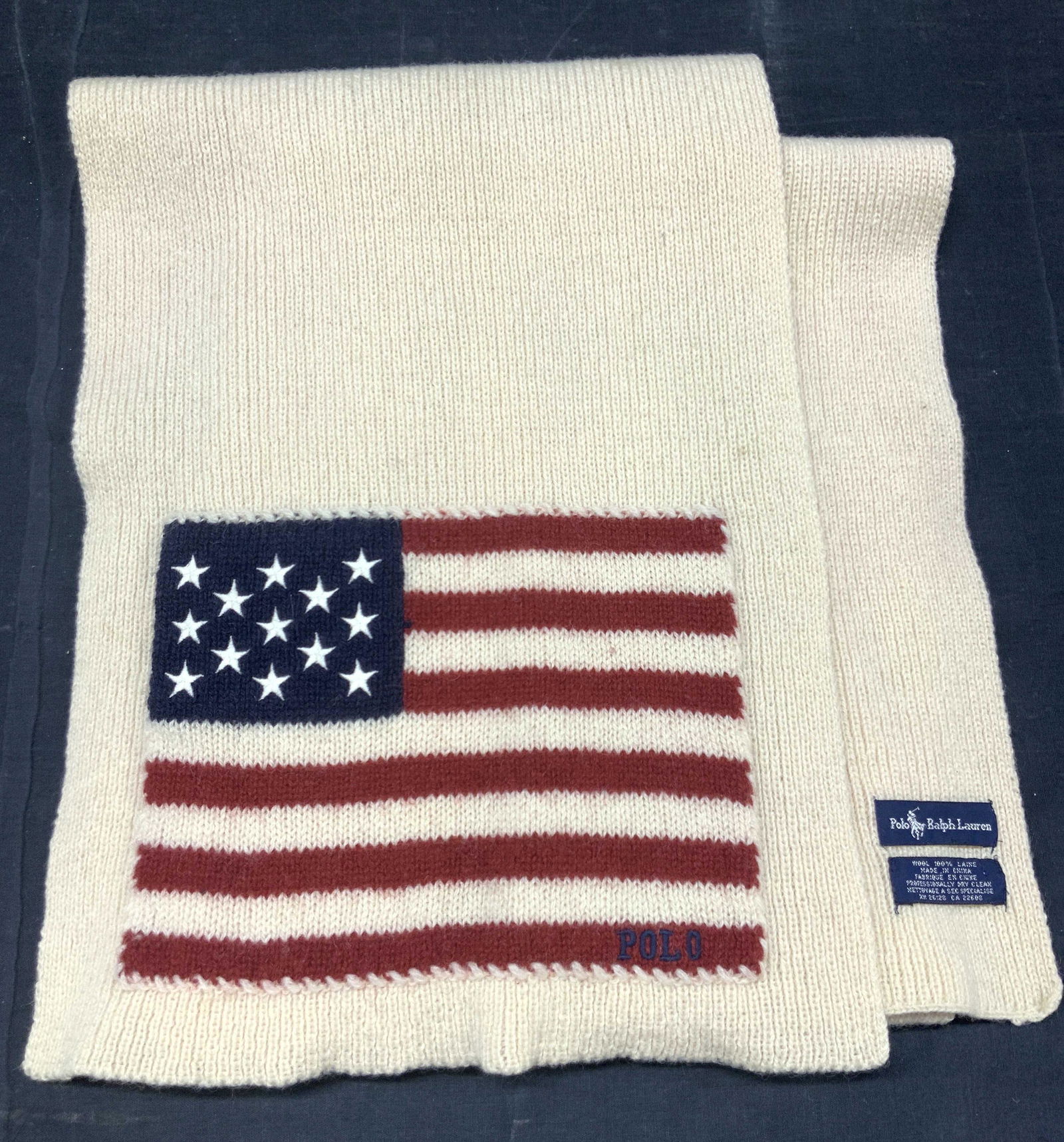 Polo By Ralph Lauren Wool American Flag Scarf (1 of 6)