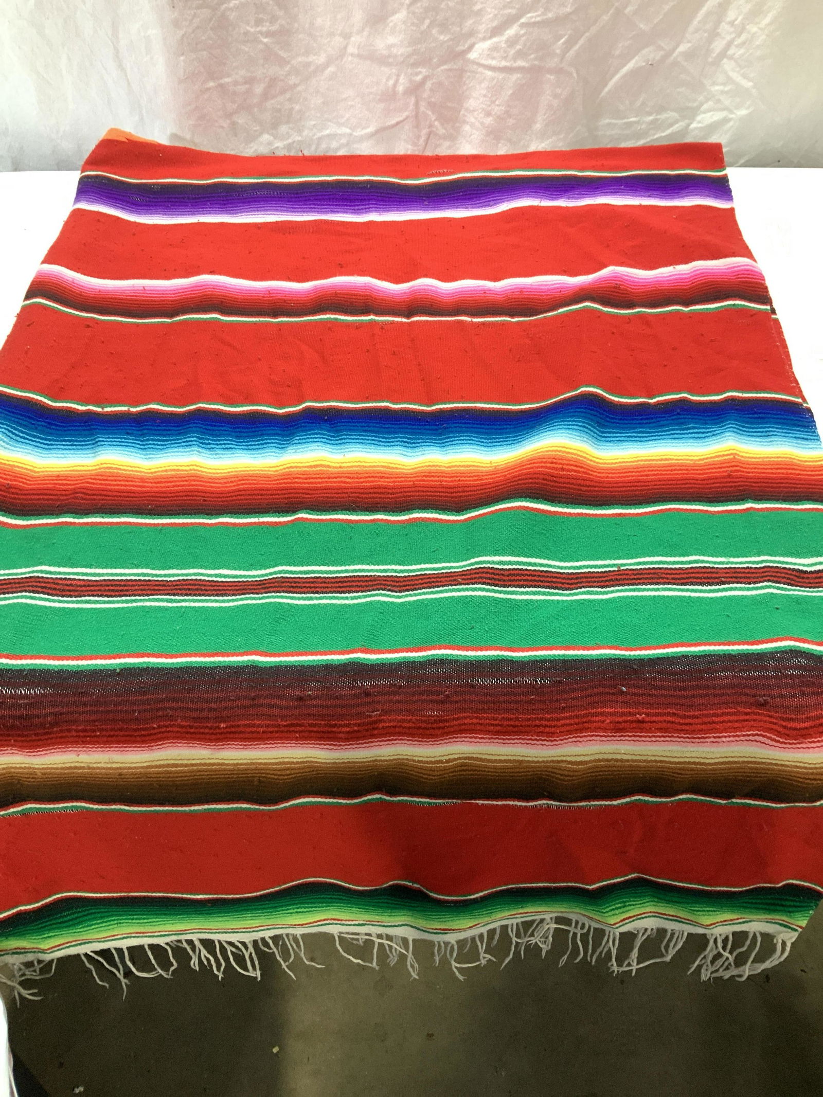 Cotton Mexican Blanket w Tassels (1 of 5)