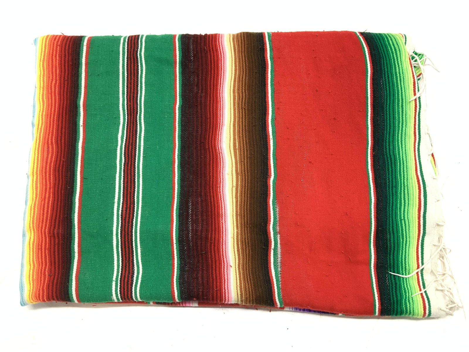 Cotton Mexican Blanket W Tassels Auction