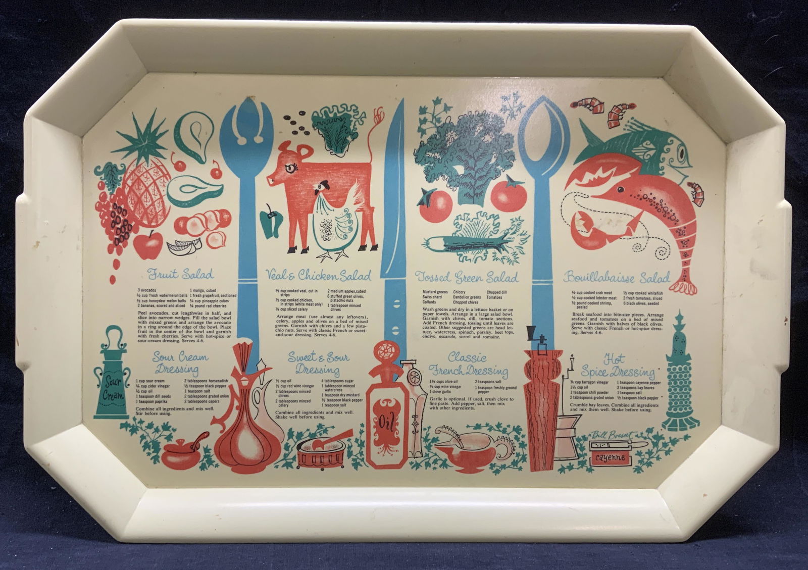 WAVERLY Retro Melamine Salad Recipe Serving Tray (1 of 8)