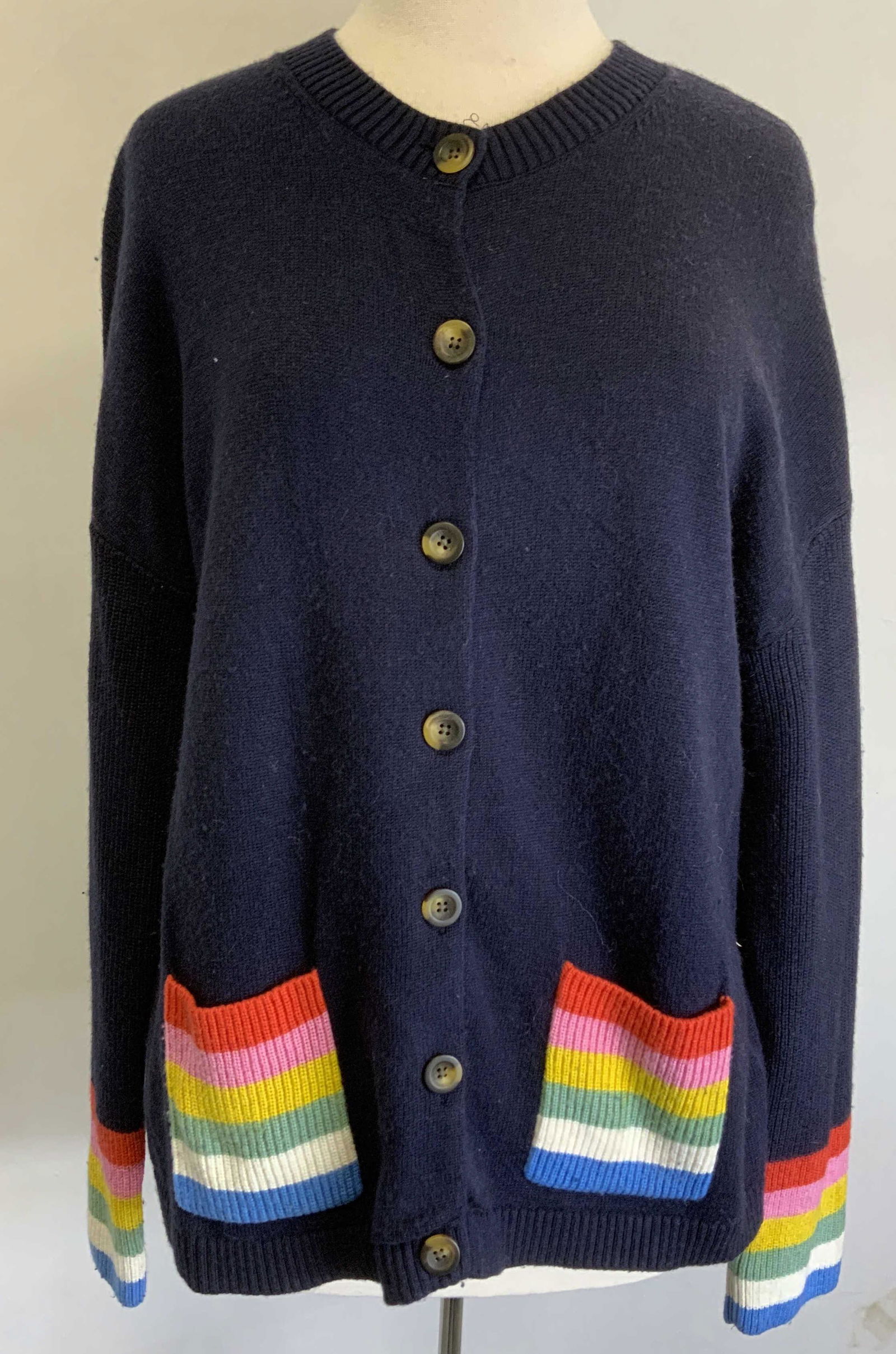 BODEN Blue Rainbow Pocket Knit Cardigan (1 of 7)