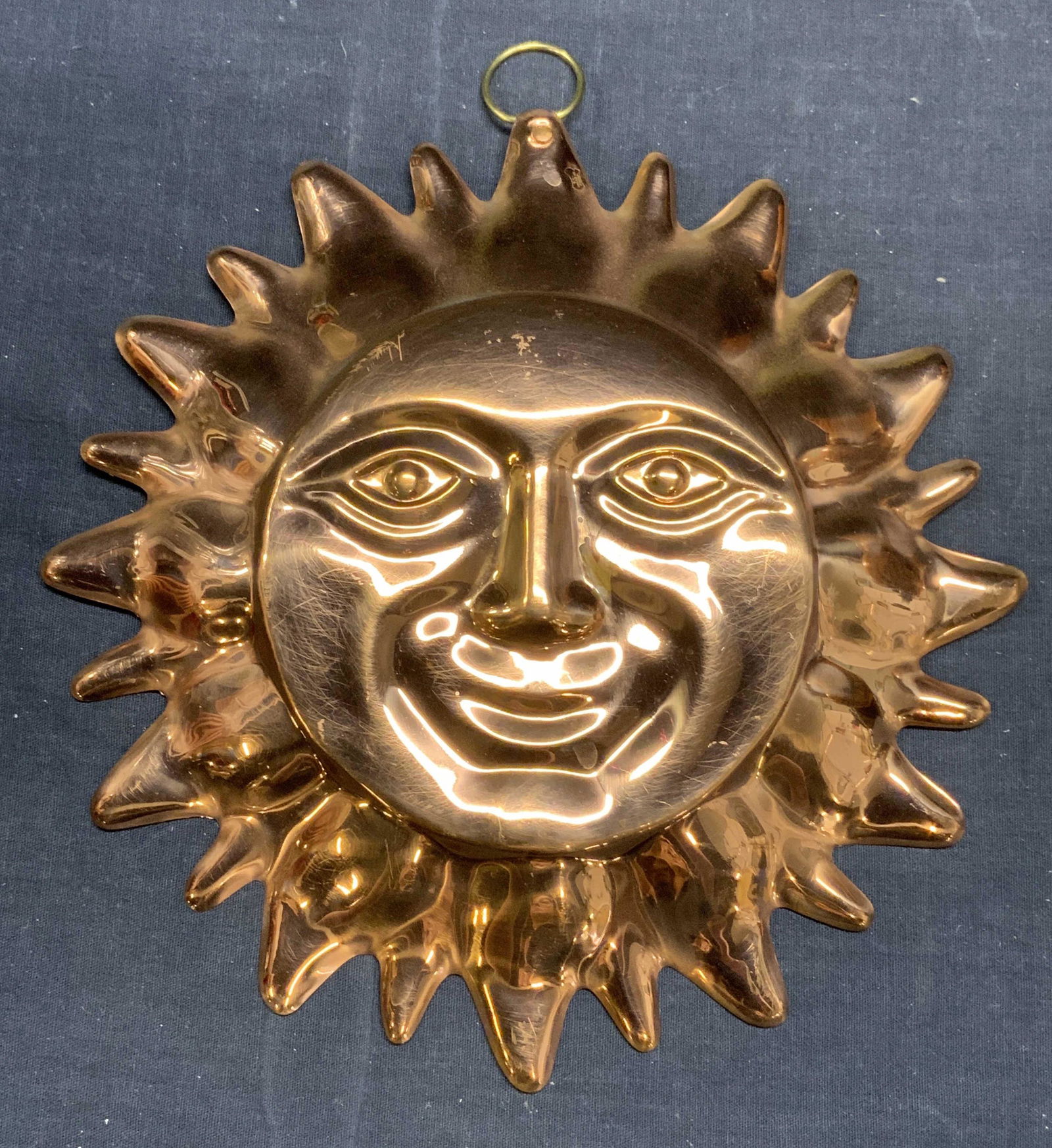 Copper Tone Metal Sun Figural Wall Hanging (1 of 6)