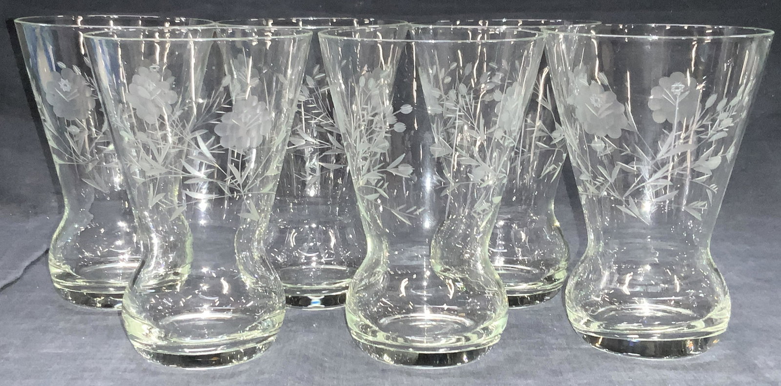 Set 6 Etched Crystal Drink Wares (1 of 7)