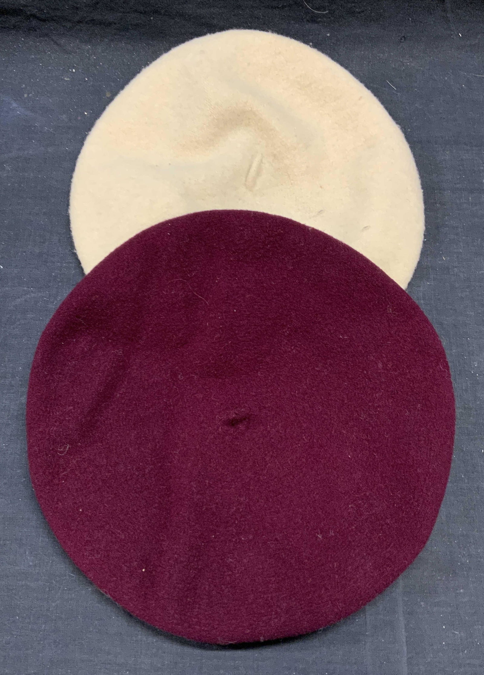 Lot 2 Purple & White Wool Berets South Africa (1 of 7)