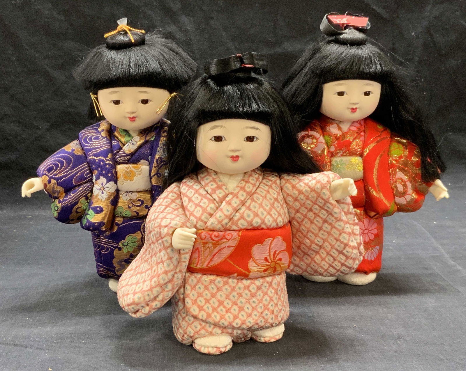 Lot 3 Japanese Kimono Display Dolls (1 of 7)