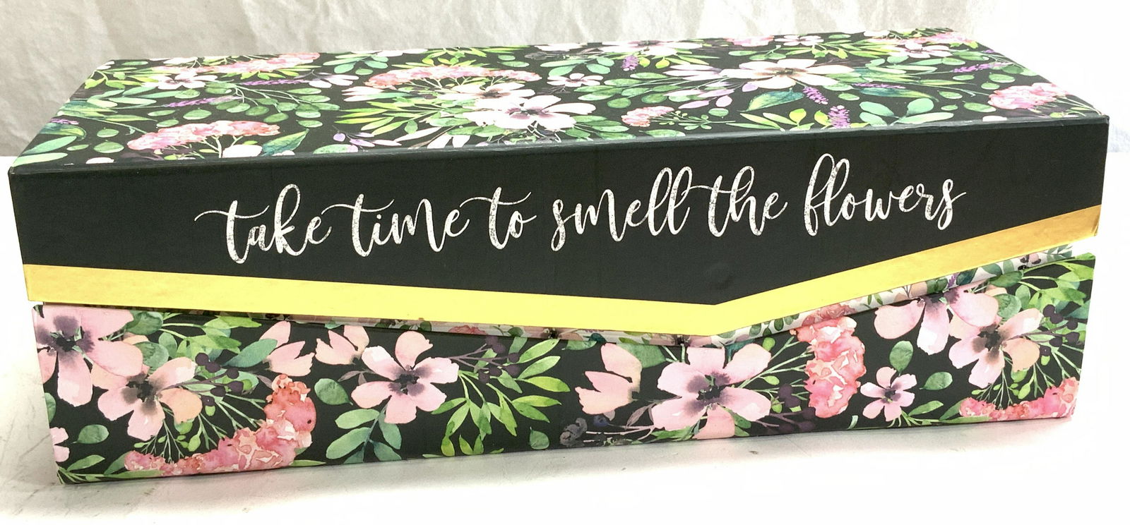 Floral Keepsake  Box with Asian Lantern Ornaments (1 of 8)