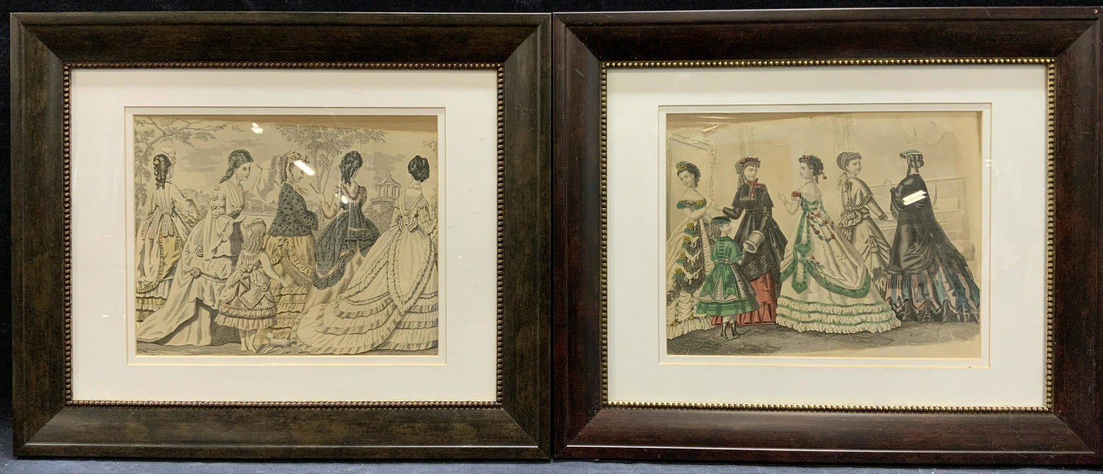 Lot 2 Antique Ladies Fashion Engravings (1 of 6)