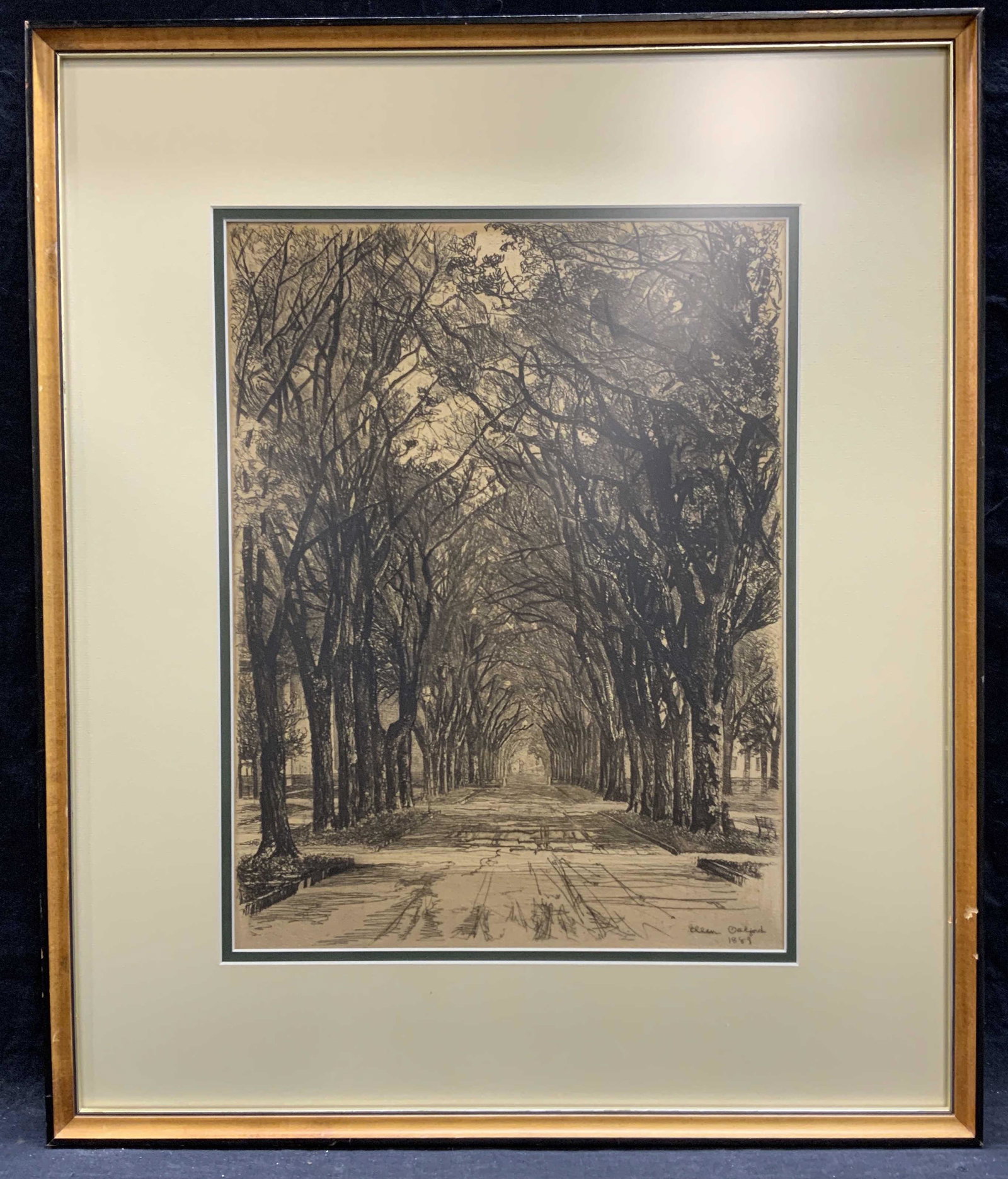 ELLEN OAKFORD Tree Lined Path Lithograph (1 of 6)