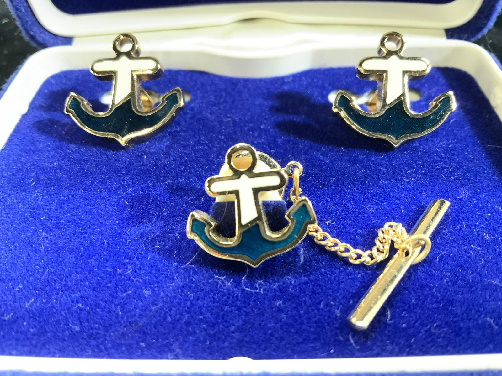 SWANK Martime Anchor Cufflink and Tie Tack Set Box (1 of 7)