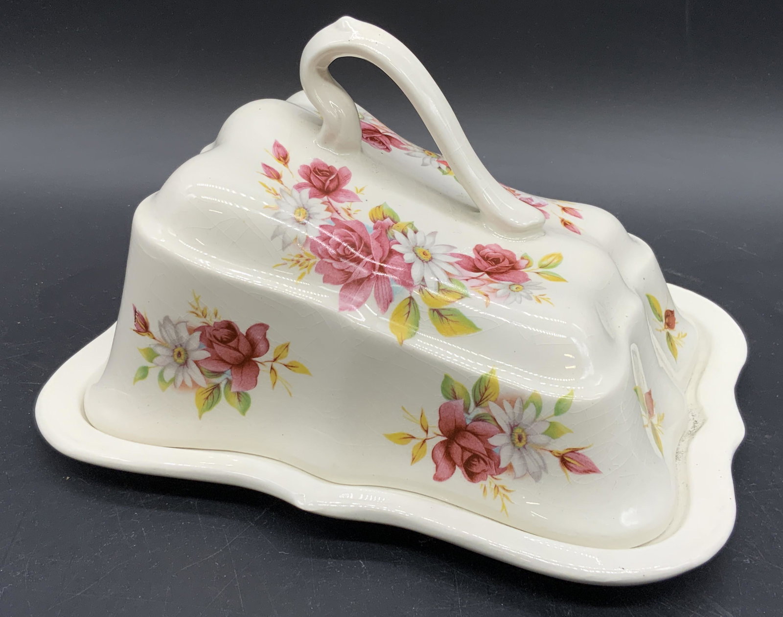Vintage Signed English Ceramic Covered Cheese Dish (1 of 12)