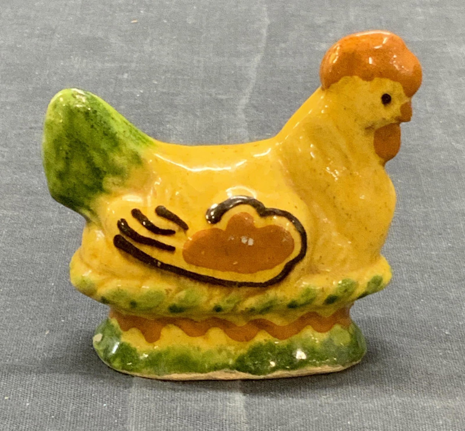Signed Ceramic Chicken Figurine (1 of 6)