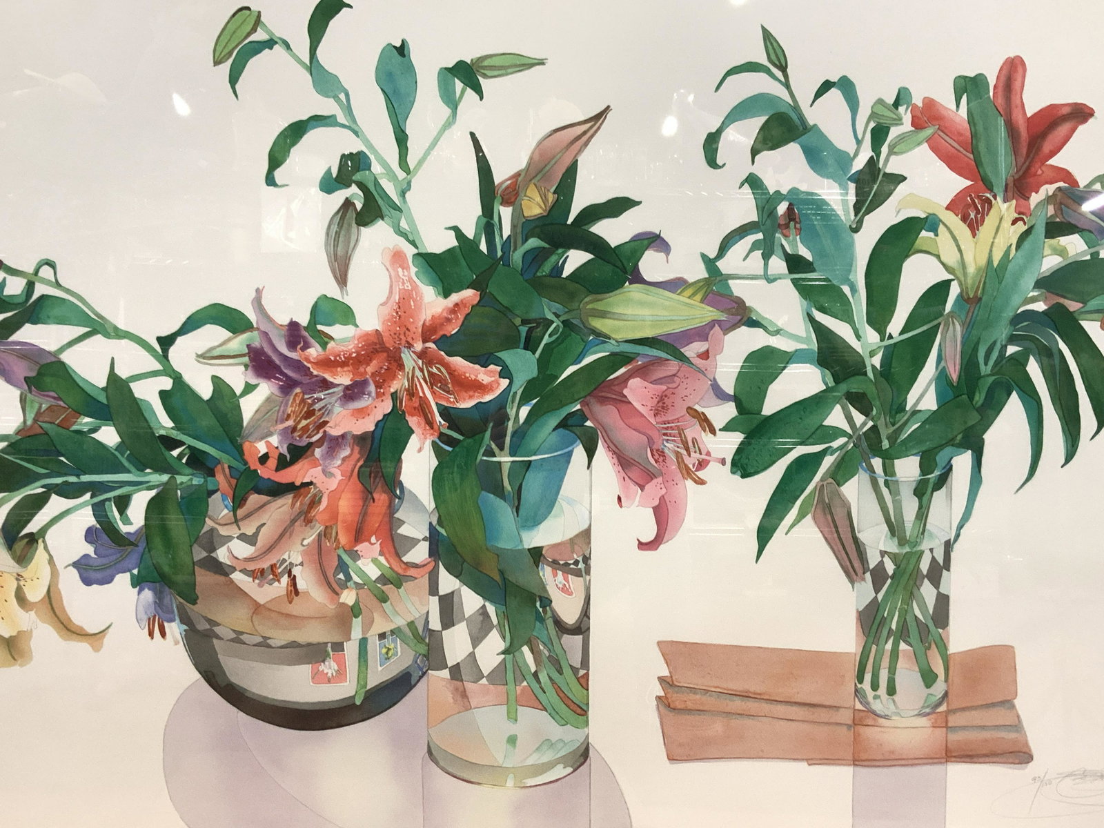 XL Signed Watercolor Still Life Silk Screen (1 of 10)